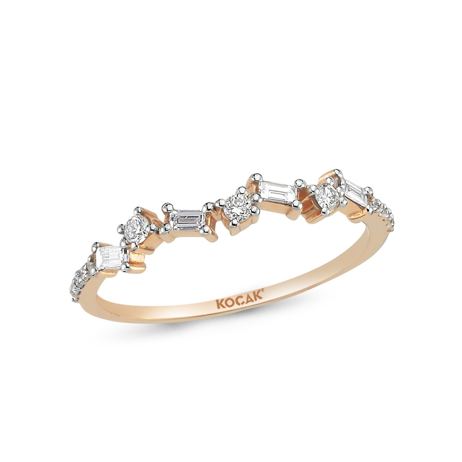 0.21 Karat Baget Pırlanta Rose Yüzük