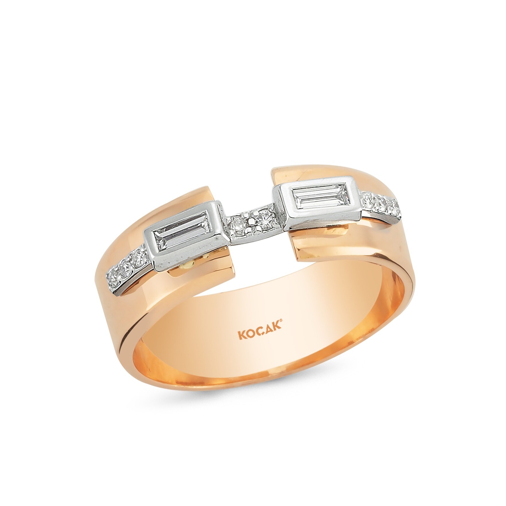 0.15 Karat Baget Pırlanta Rose Yüzük
