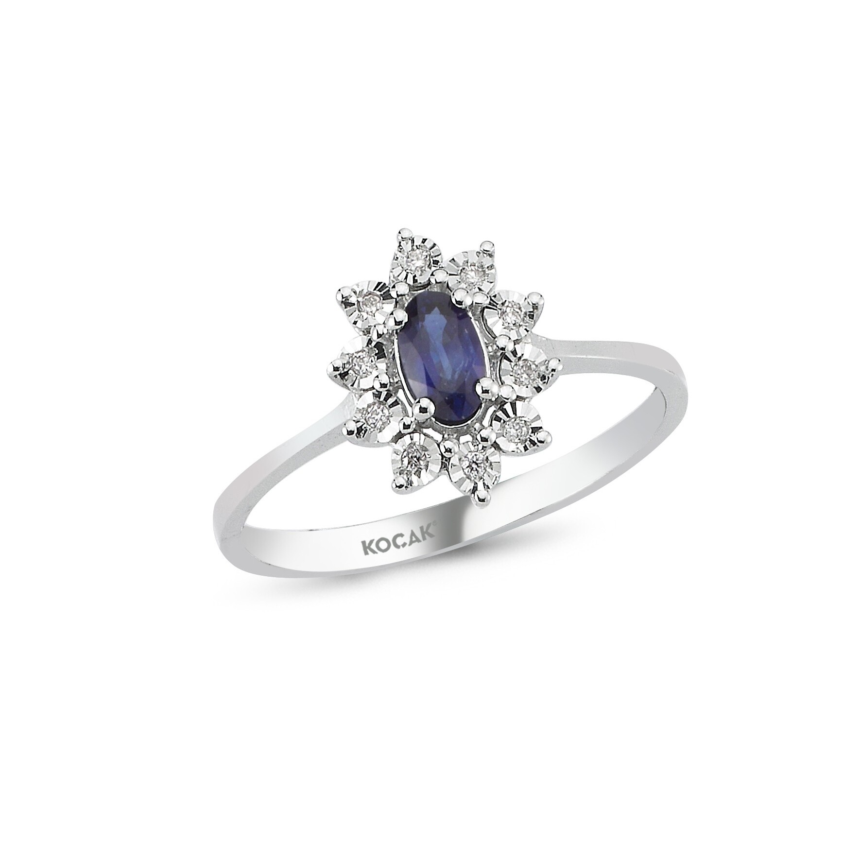 0.33 Karat Pırlanta Safir Yüzük