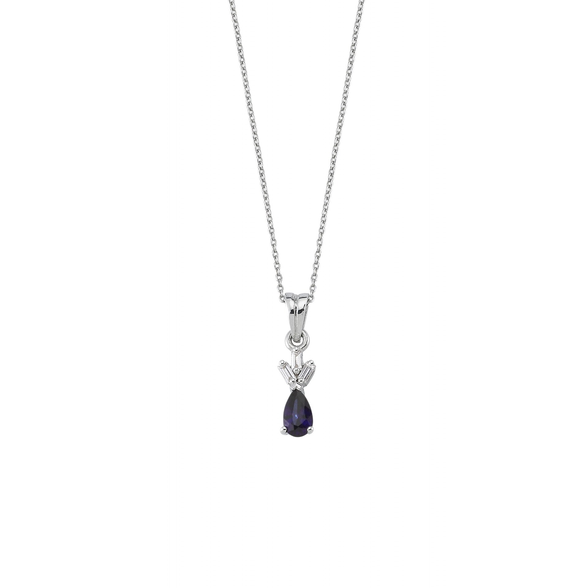 0.29 Karat Pırlanta Safir Kolye
