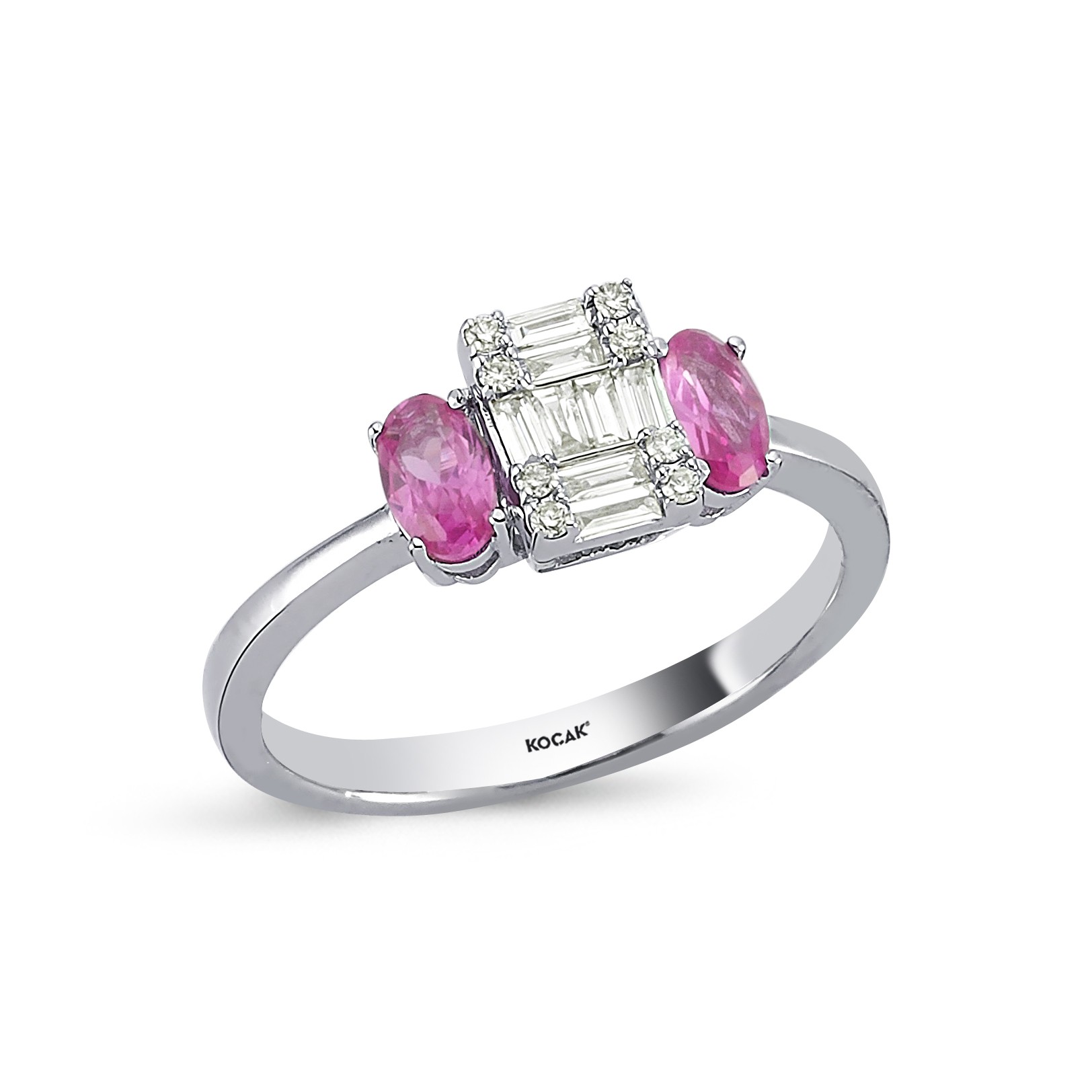 0.67 Karat Pembe Safir Pırlanta Yüzük