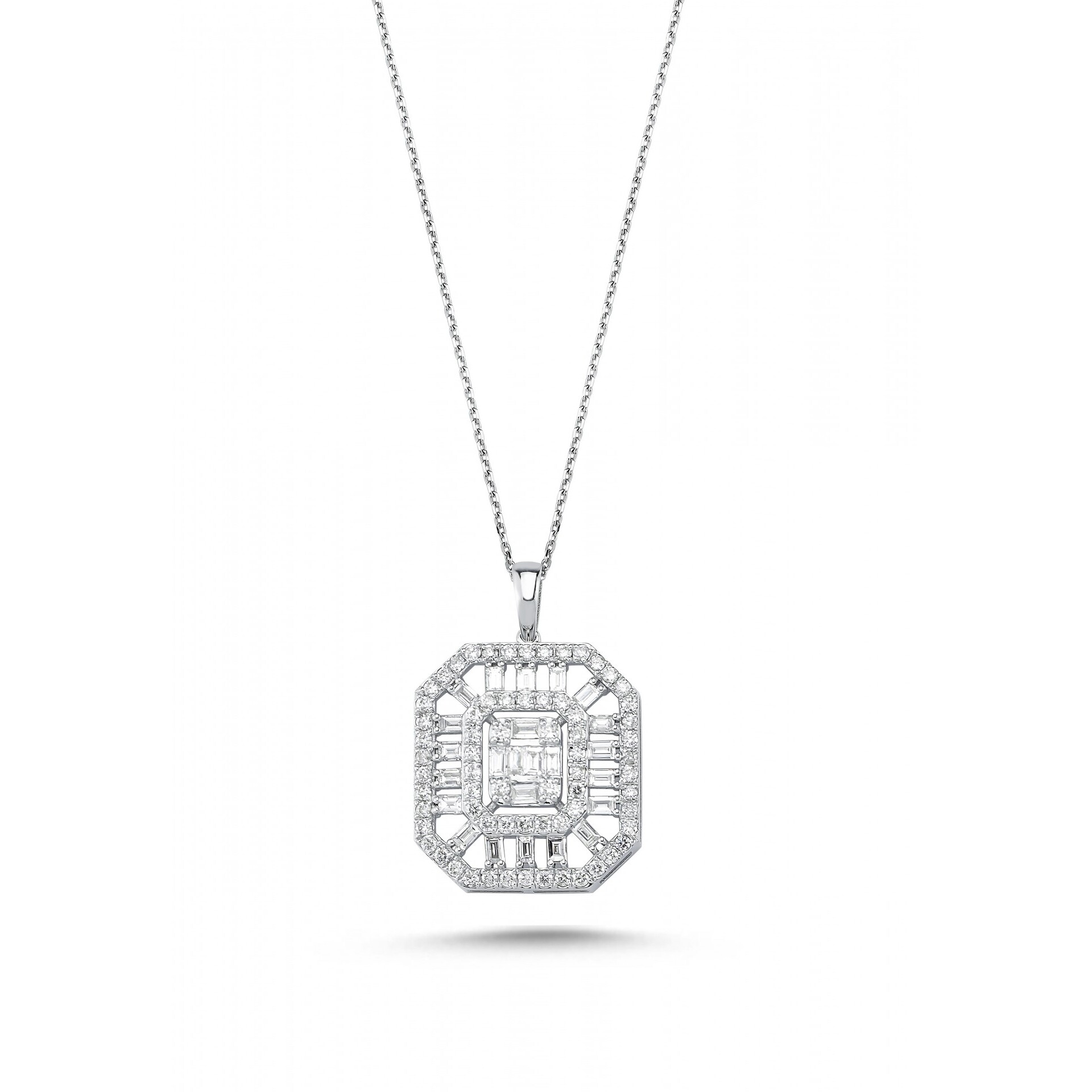 1.21 Karat Baget Taşlı Pırlanta Kolye