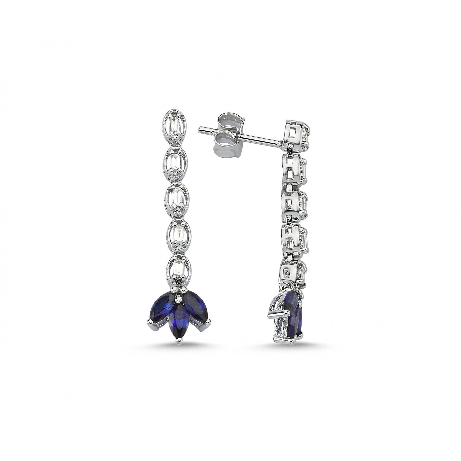 1.08 Karat Safir Pırlanta Küpe