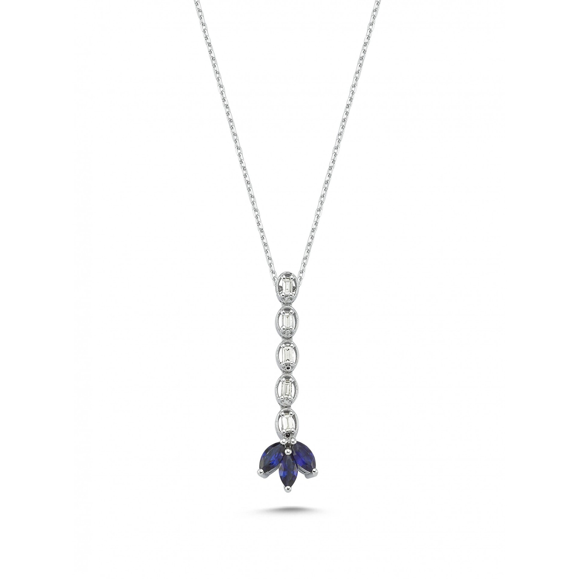 0.54 Karat Safir Pırlanta Kolye