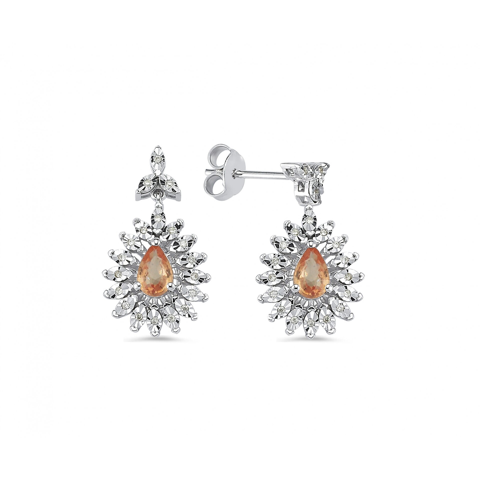 0.98 Karat Safir Pırlanta Küpe