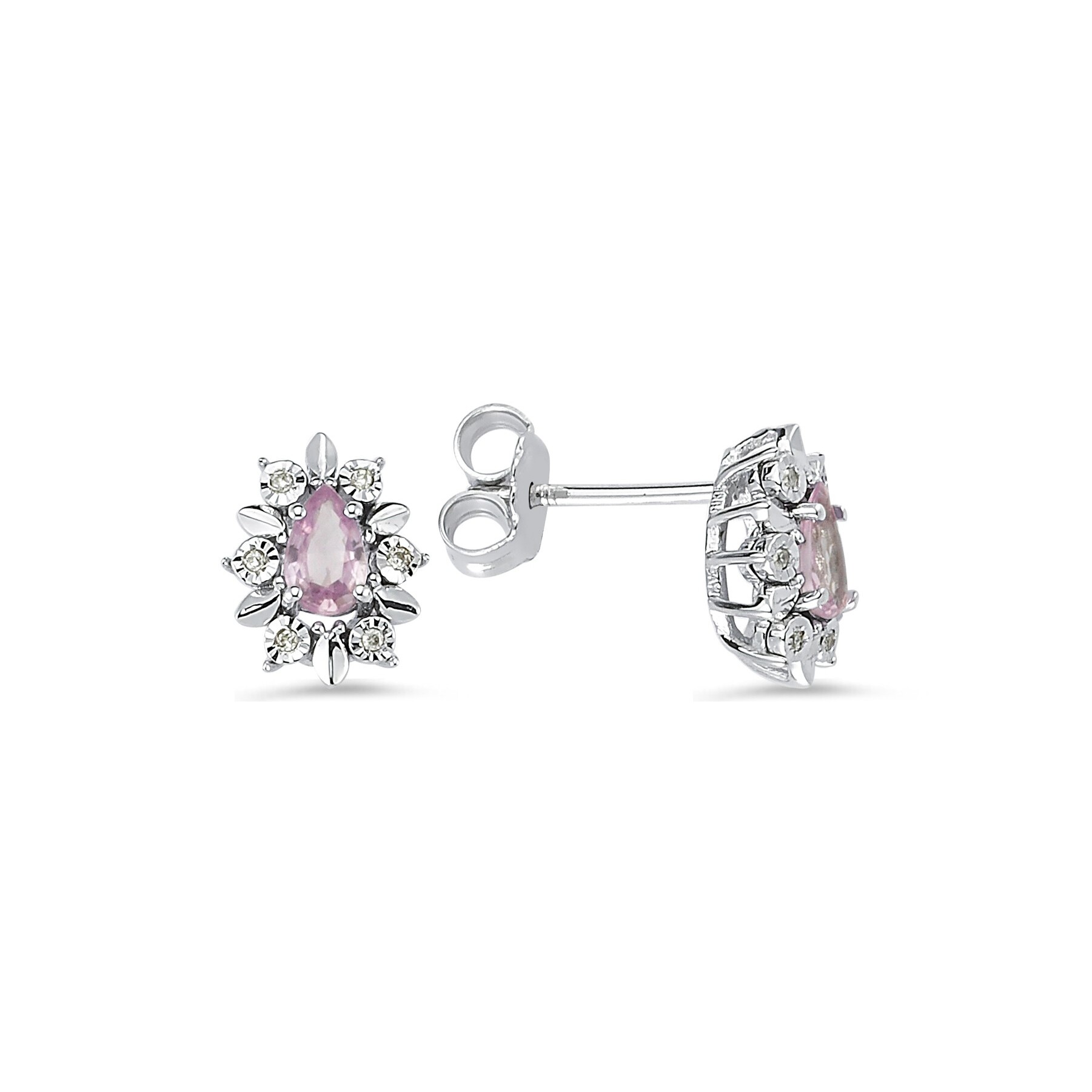 0.48 Karat Safir Pırlanta Küpe