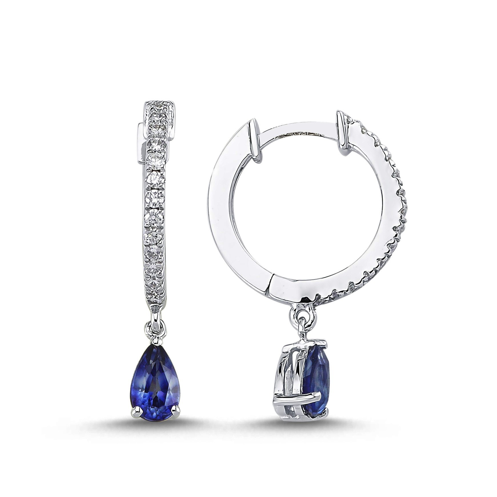 0.78 Karat Safir Pırlanta Küpe