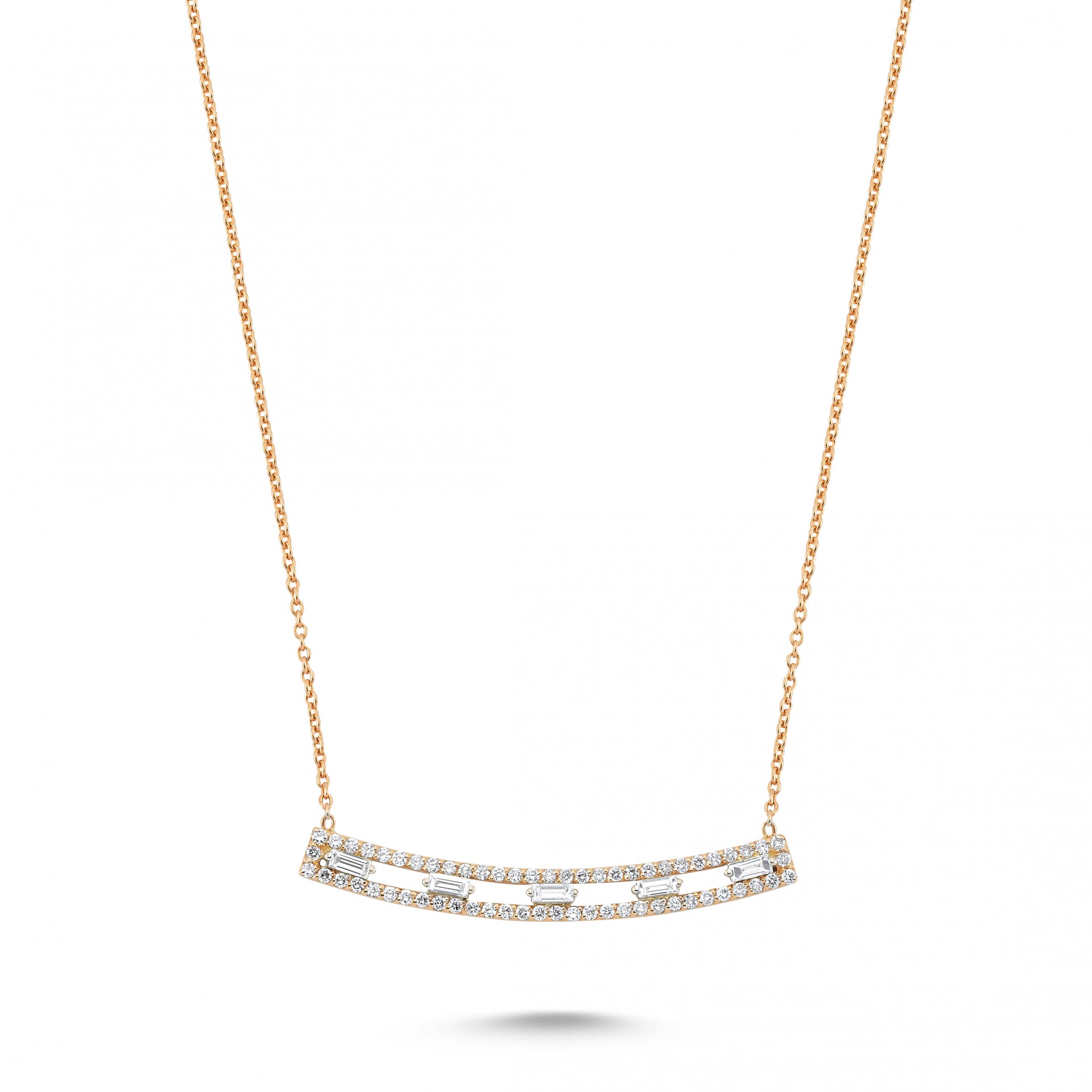 0.50 Karat Baget Taşlı Pırlanta Kolye