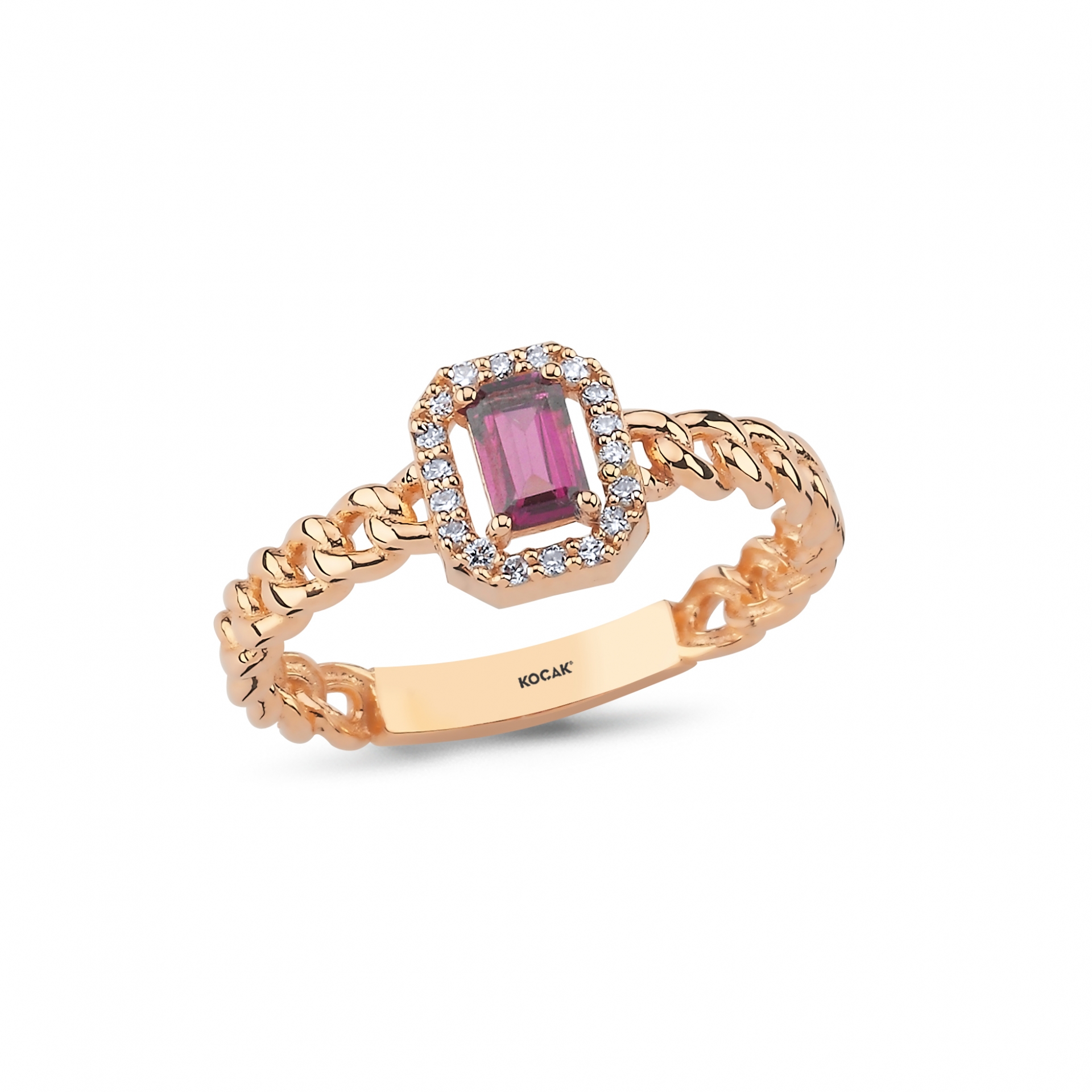 0.44 Karat Rhodolite Pırlanta Yüzük