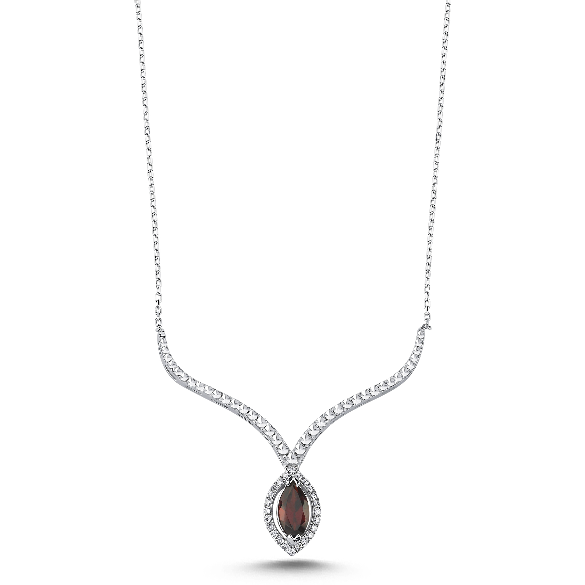 0.48 Karat Garnet Pırlanta Kolye