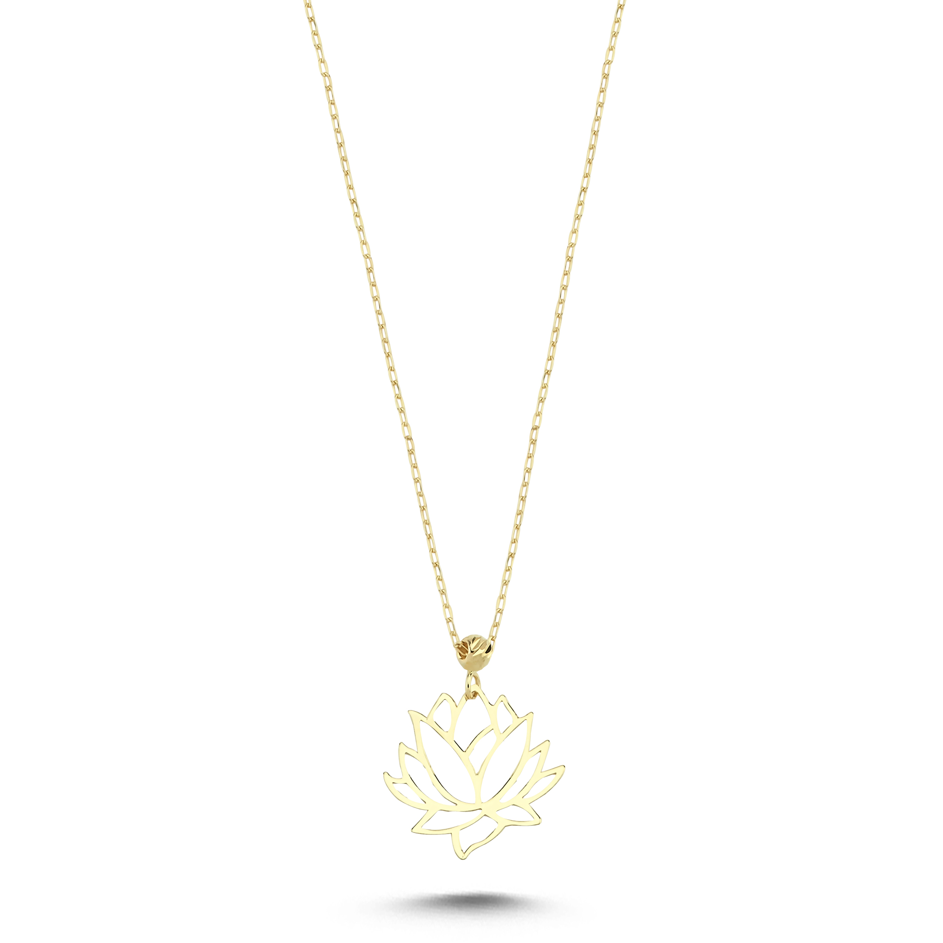 14 Ayar Lotus Altın Kolye