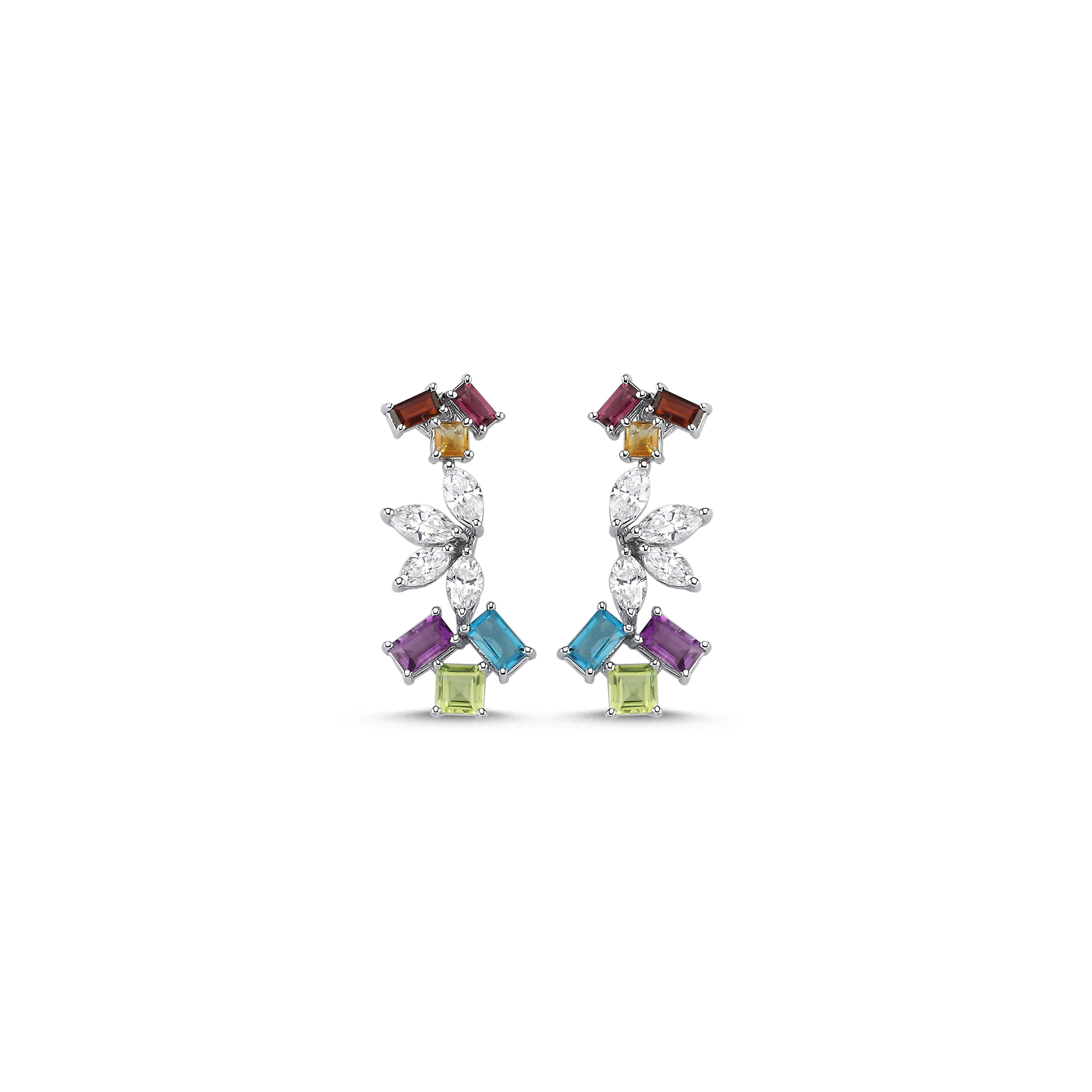 4.68 Karat Multicolor Pırlanta Küpe