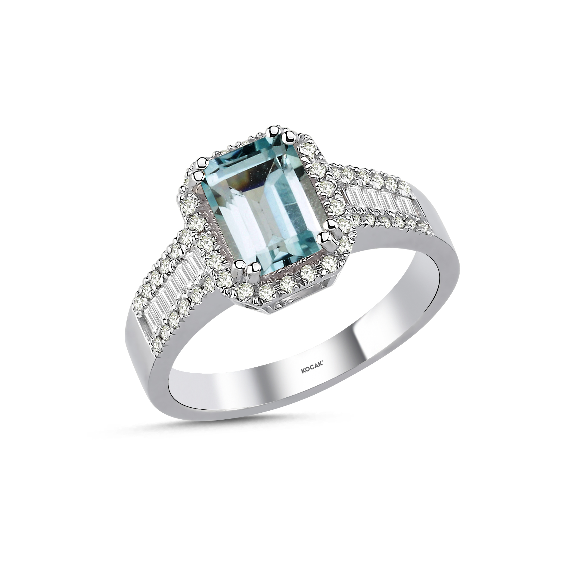 1.71 Karat Aqua Marin Pırlanta Yüzük