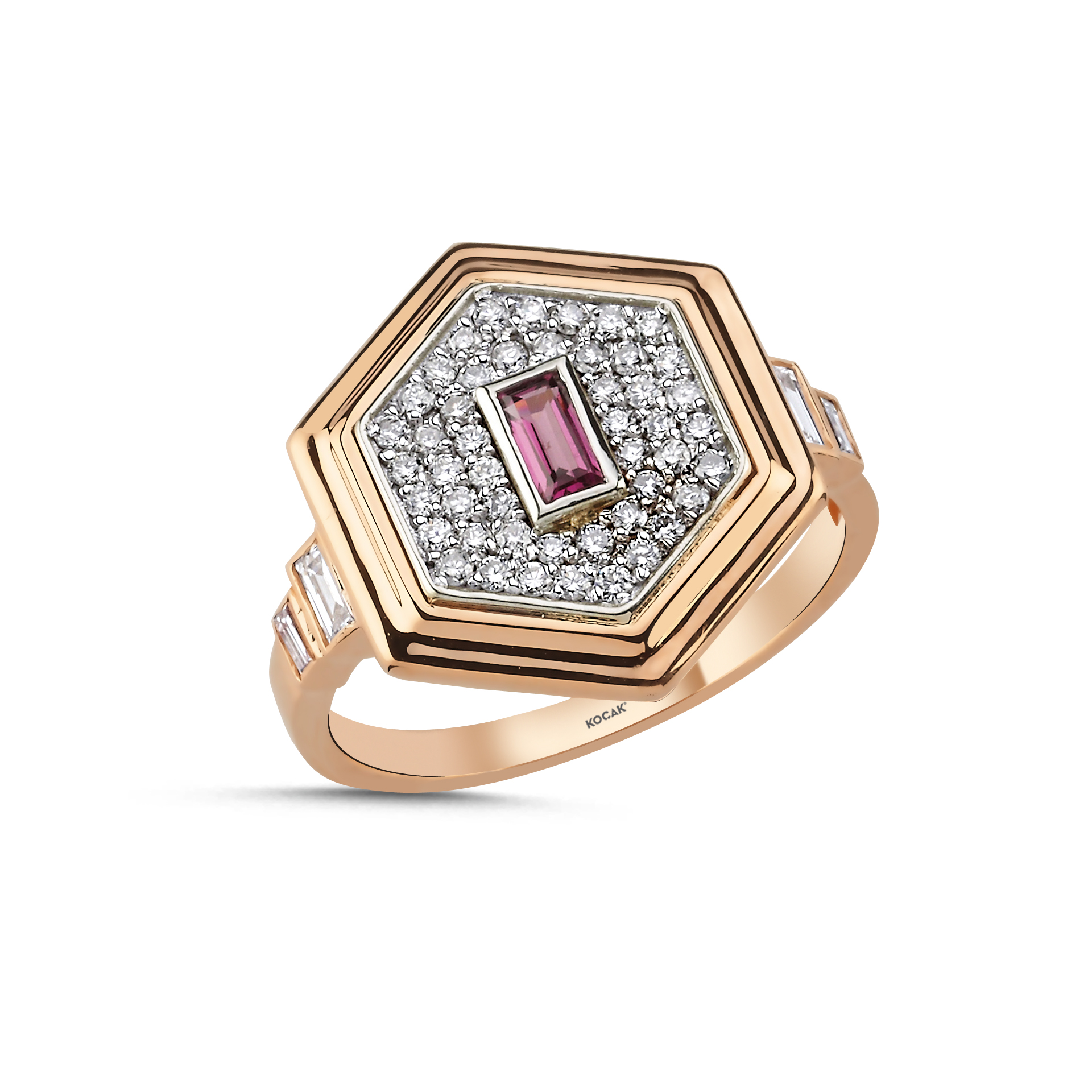 0.61 Karat Rhodolite Pırlanta Yüzük