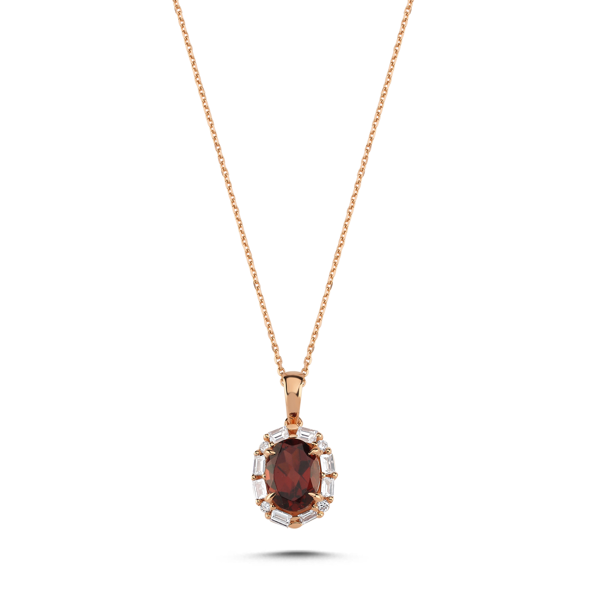 1.78 Karat Garnet Pırlanta Kolye
