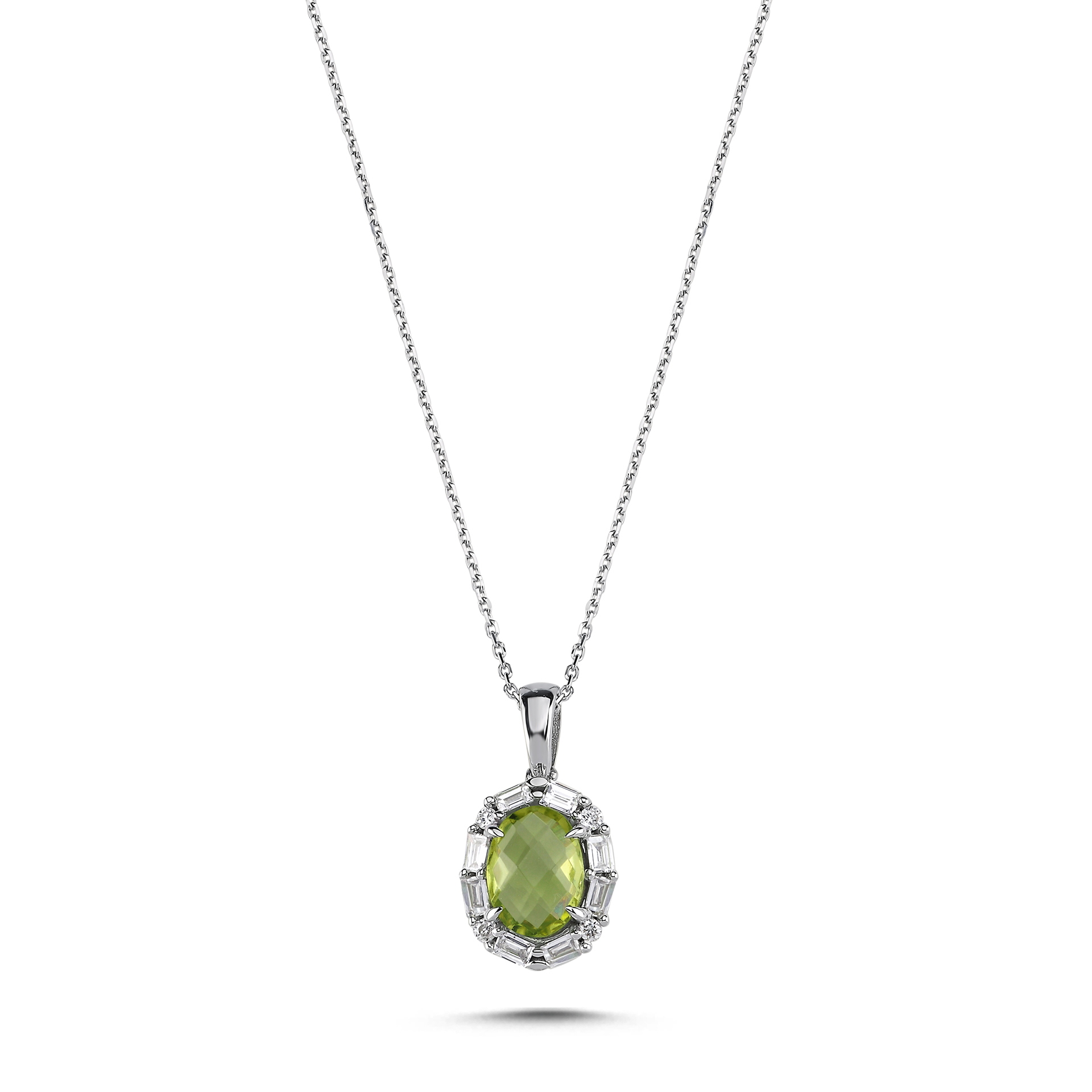 1.43 Karat Peridot Pırlanta Kolye