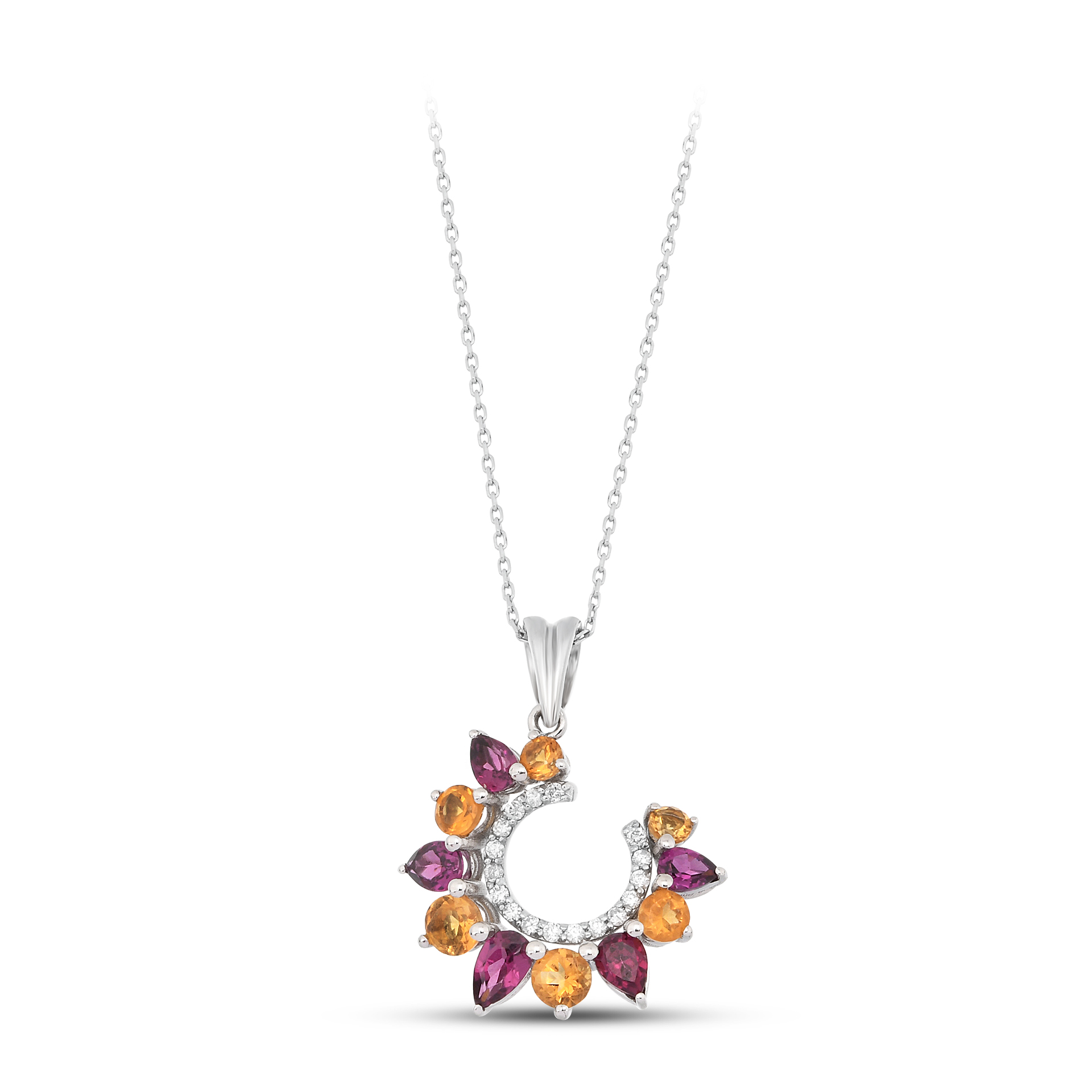 1.71 Karat Multicolor Pırlanta Kolye