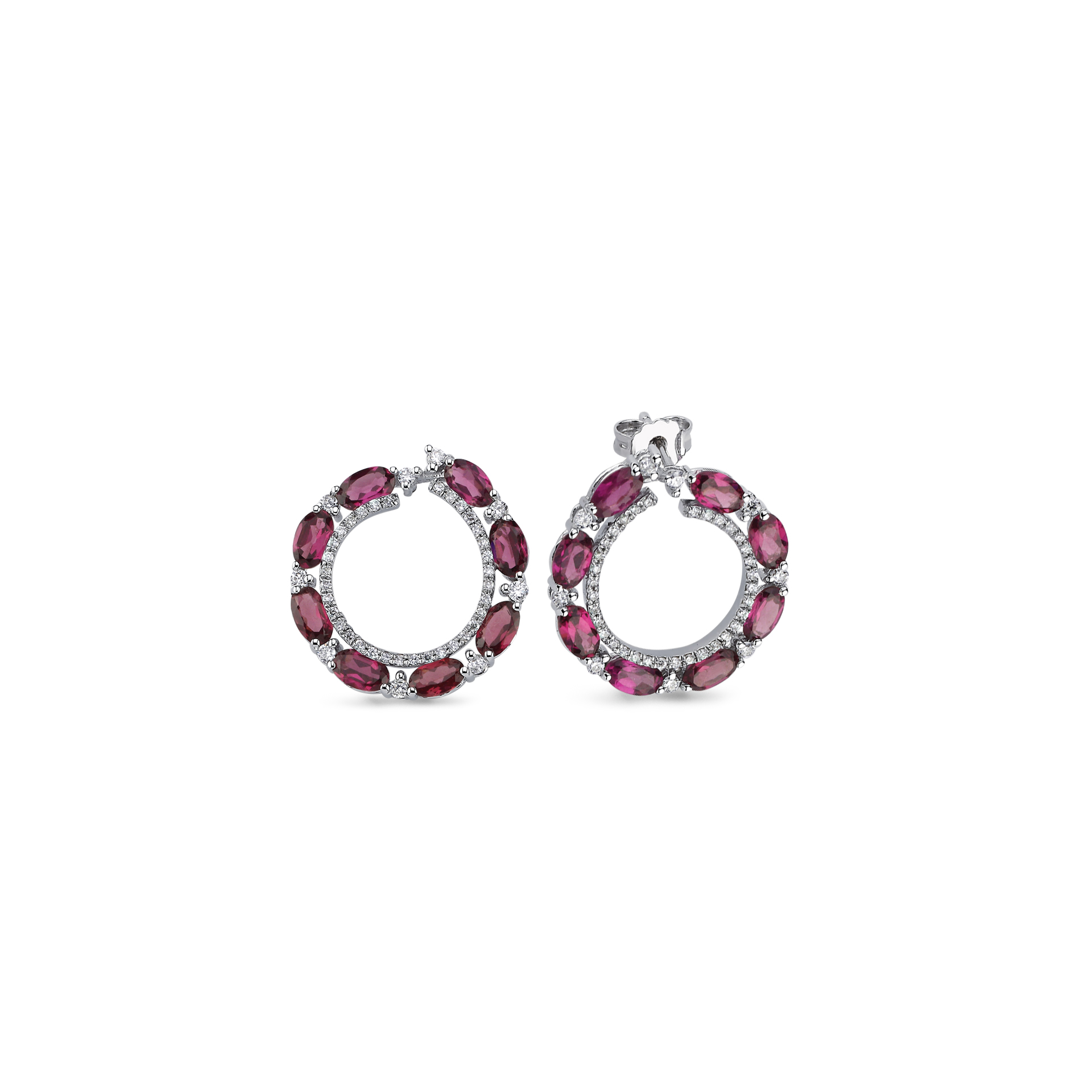 4.98 Karat Pırlanta Rhodolite Küpe