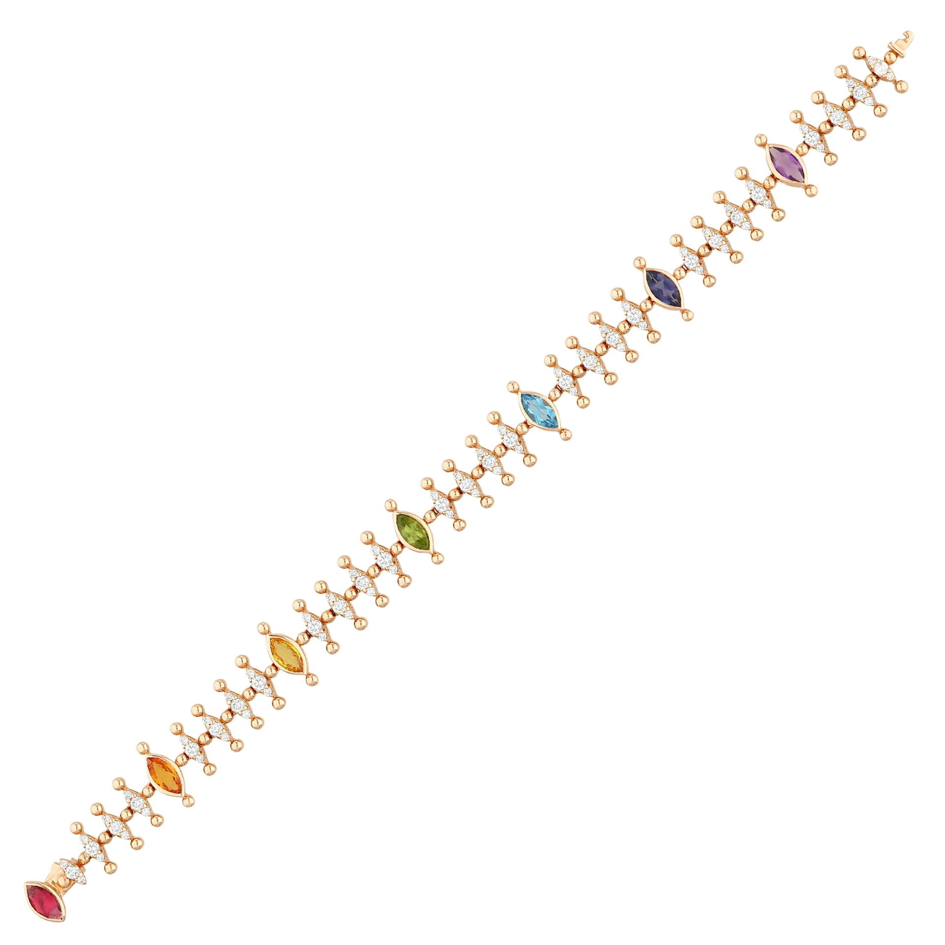 3.78 Karat Renkli Pırlanta Bileklik