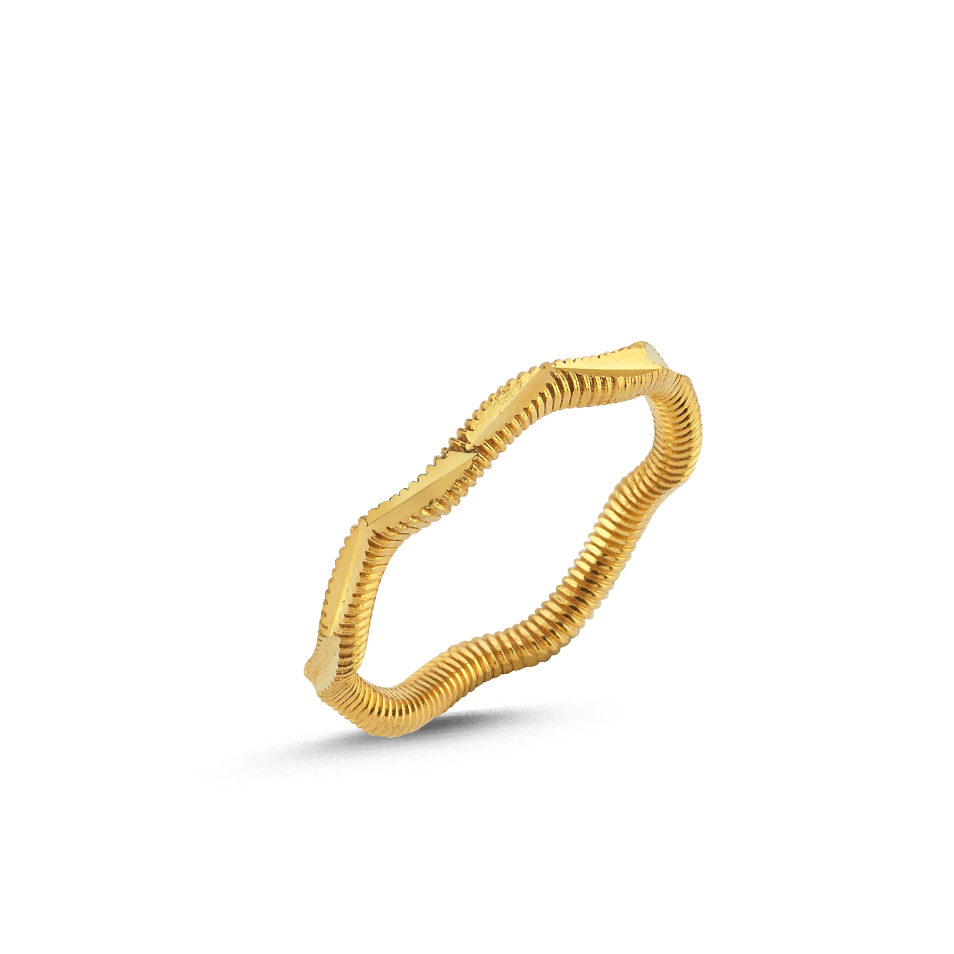 14 Ayar 2mm Sarı Altın Zigzag Ajda Alyans