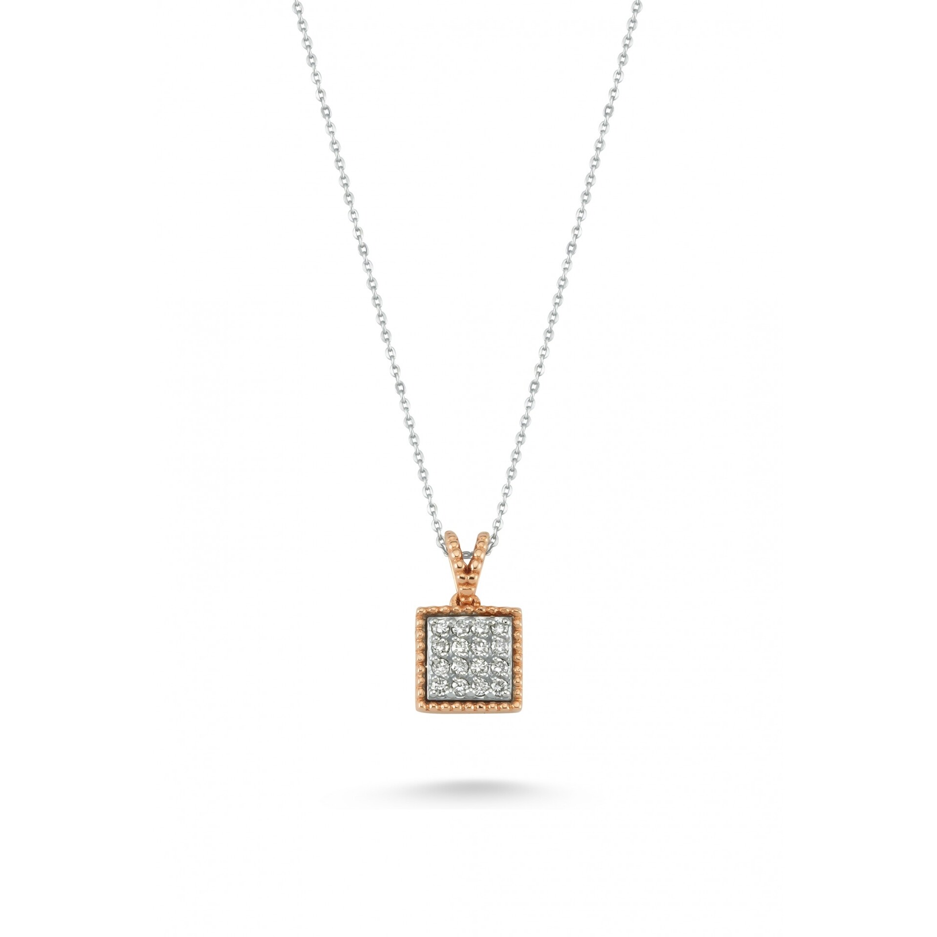 0.13 Karat Pırlanta Taşlı Rose Kolye