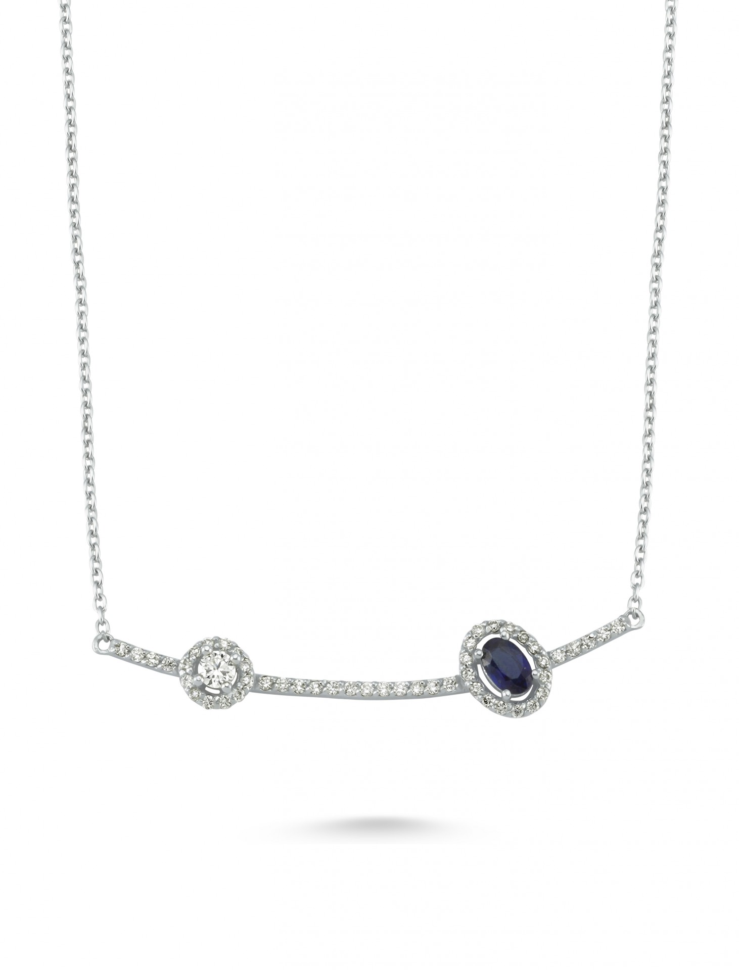 0.65 Karat Safir Taşlı Pırlanta Kolye