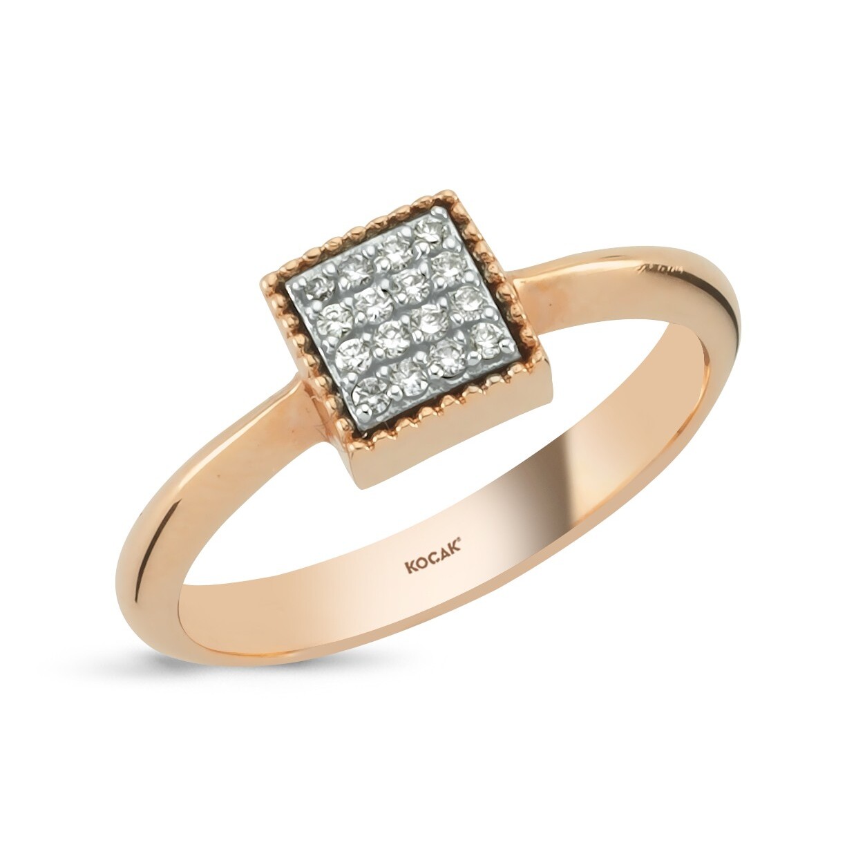 0.09 Karat Pırlanta Taşlı Rose Yüzük