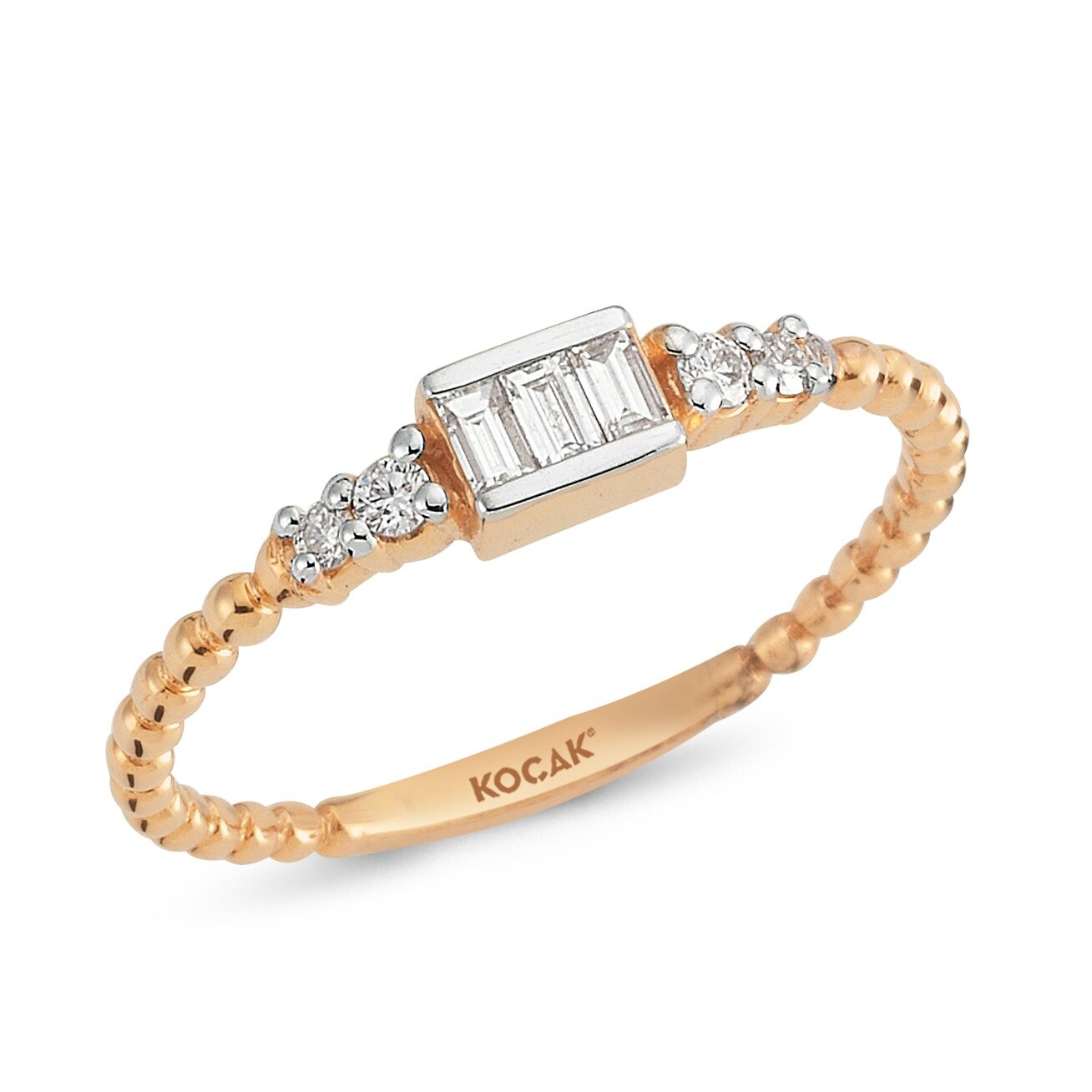 0.19 Karat Baget Pırlanta Rose Yüzük