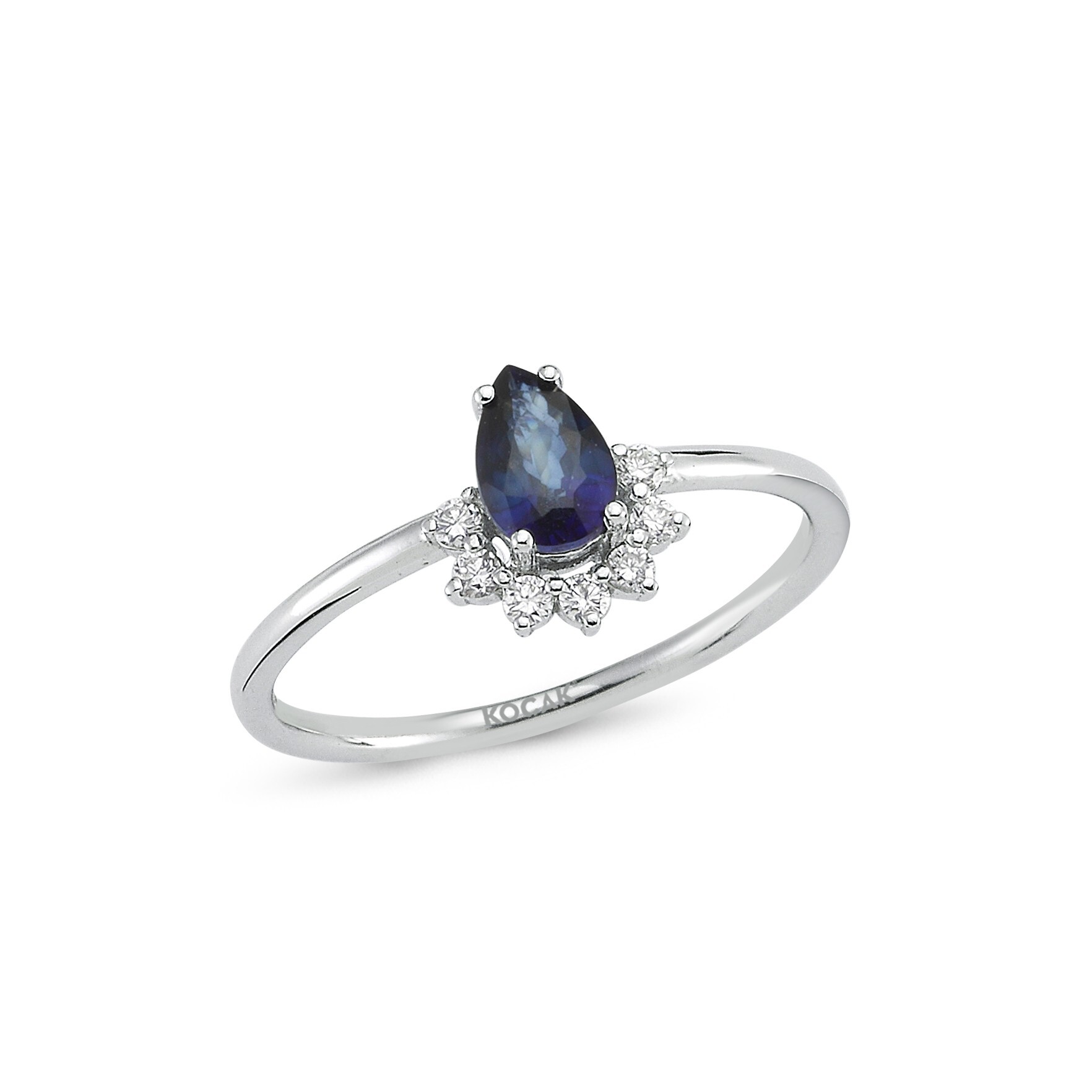0.56 Karat Pırlanta Safir Yüzük