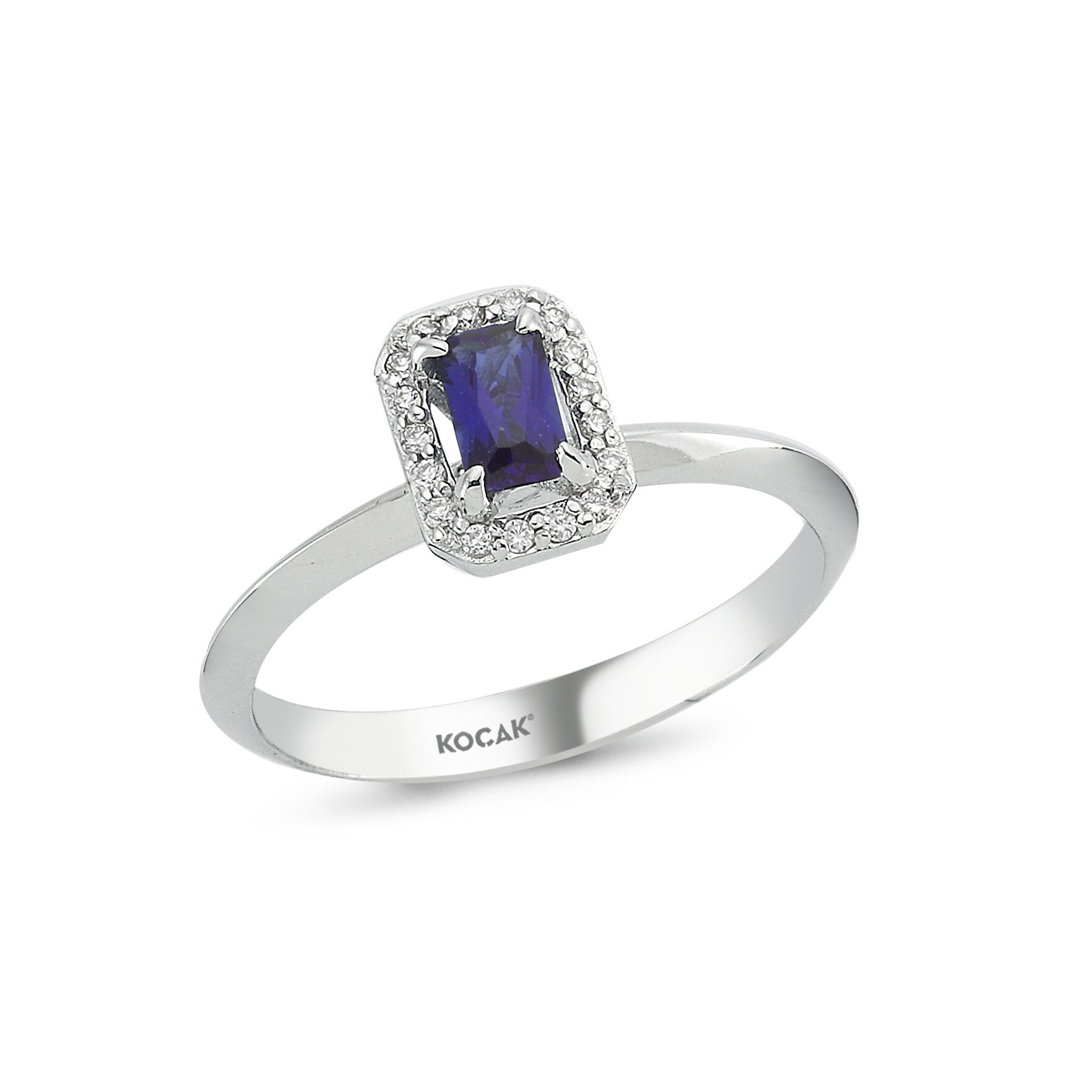 0.43 Karat Pırlanta Safir Yüzük