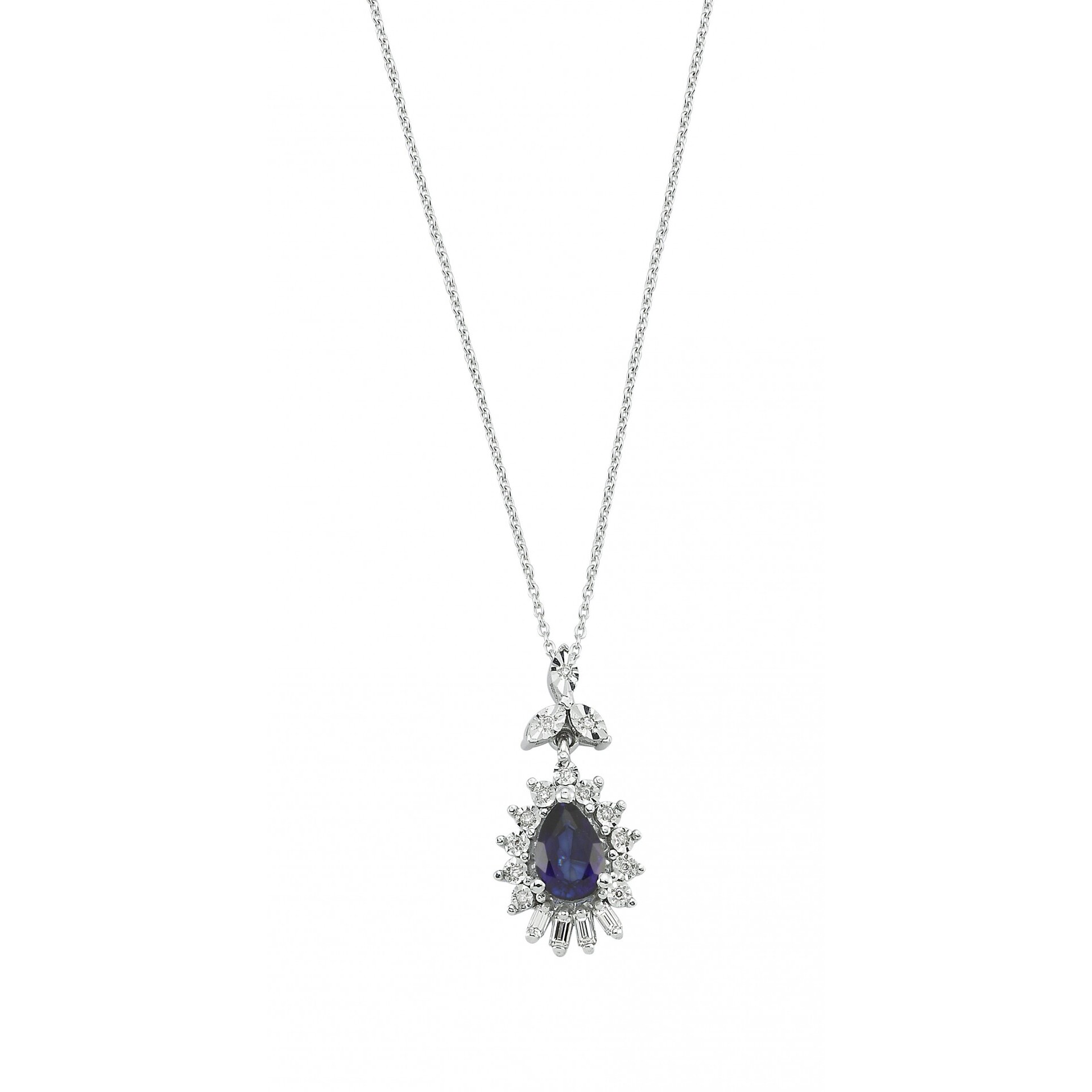 0.57 Karat Pırlanta Safir Kolye