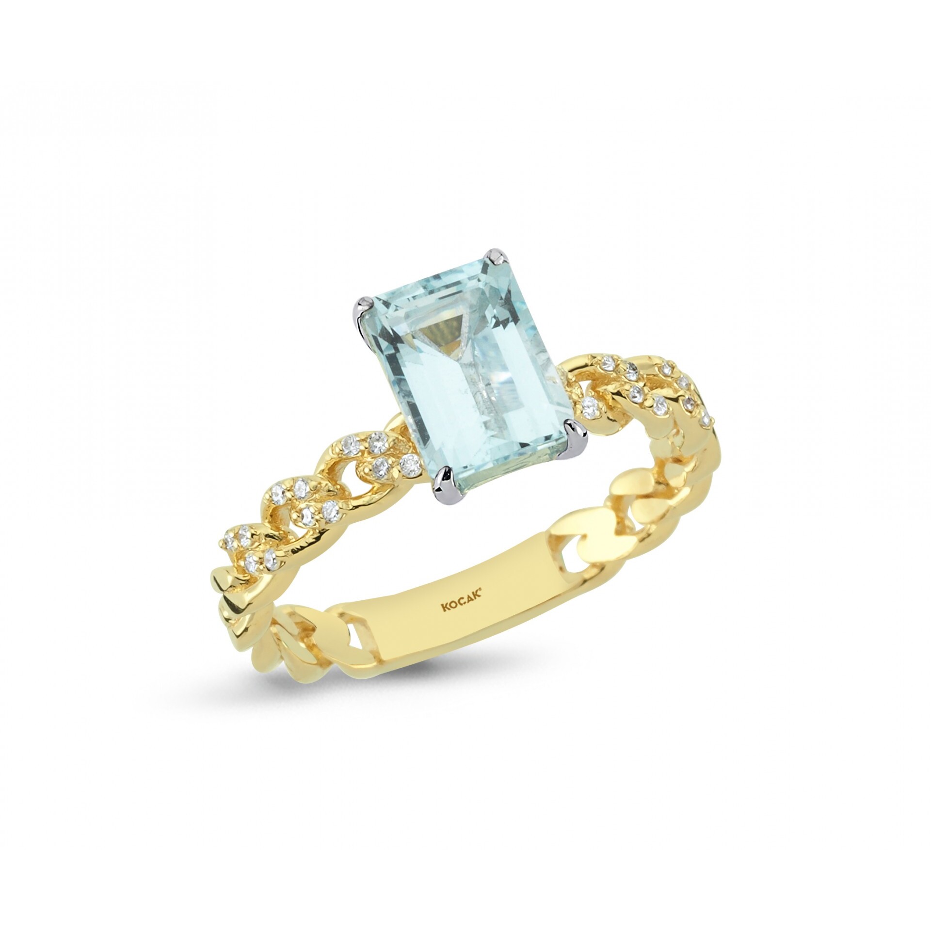 1.70 Karat Aqua Marin Pırlanta Yüzük