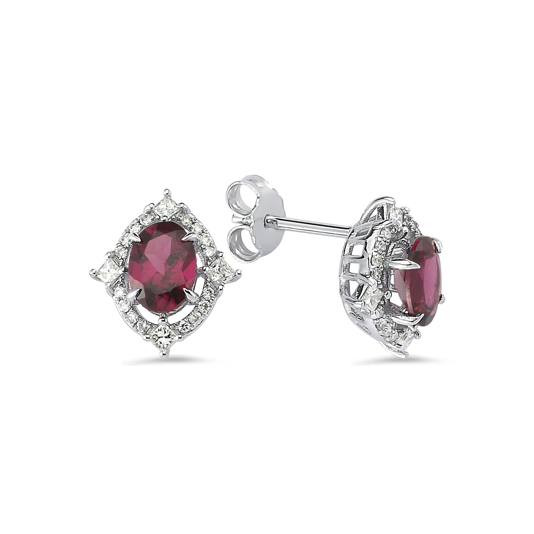 2.27 Karat Rhodolite Pırlanta Küpe