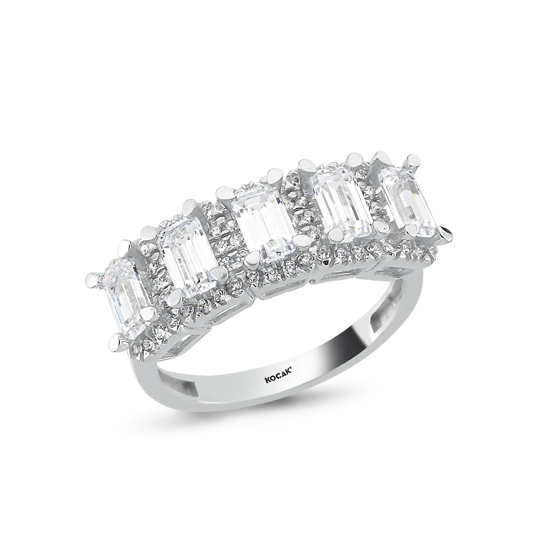 Glamorous Collection 14 Ayar Beyaz Altın Beştaş Yüzük