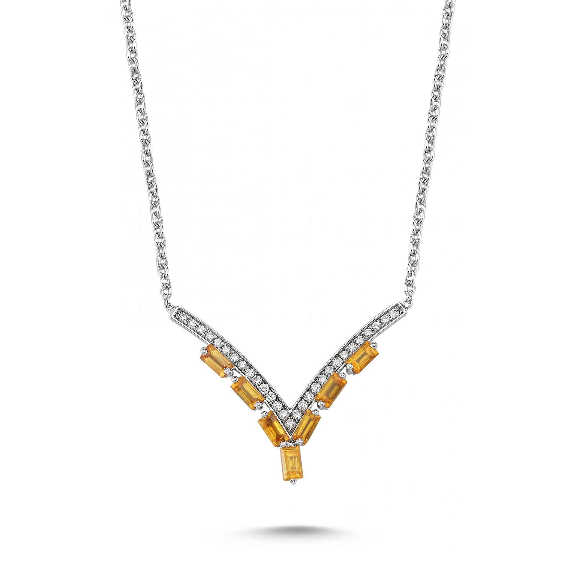 1.16 Karat Pırlanta Multi Safir Kolye