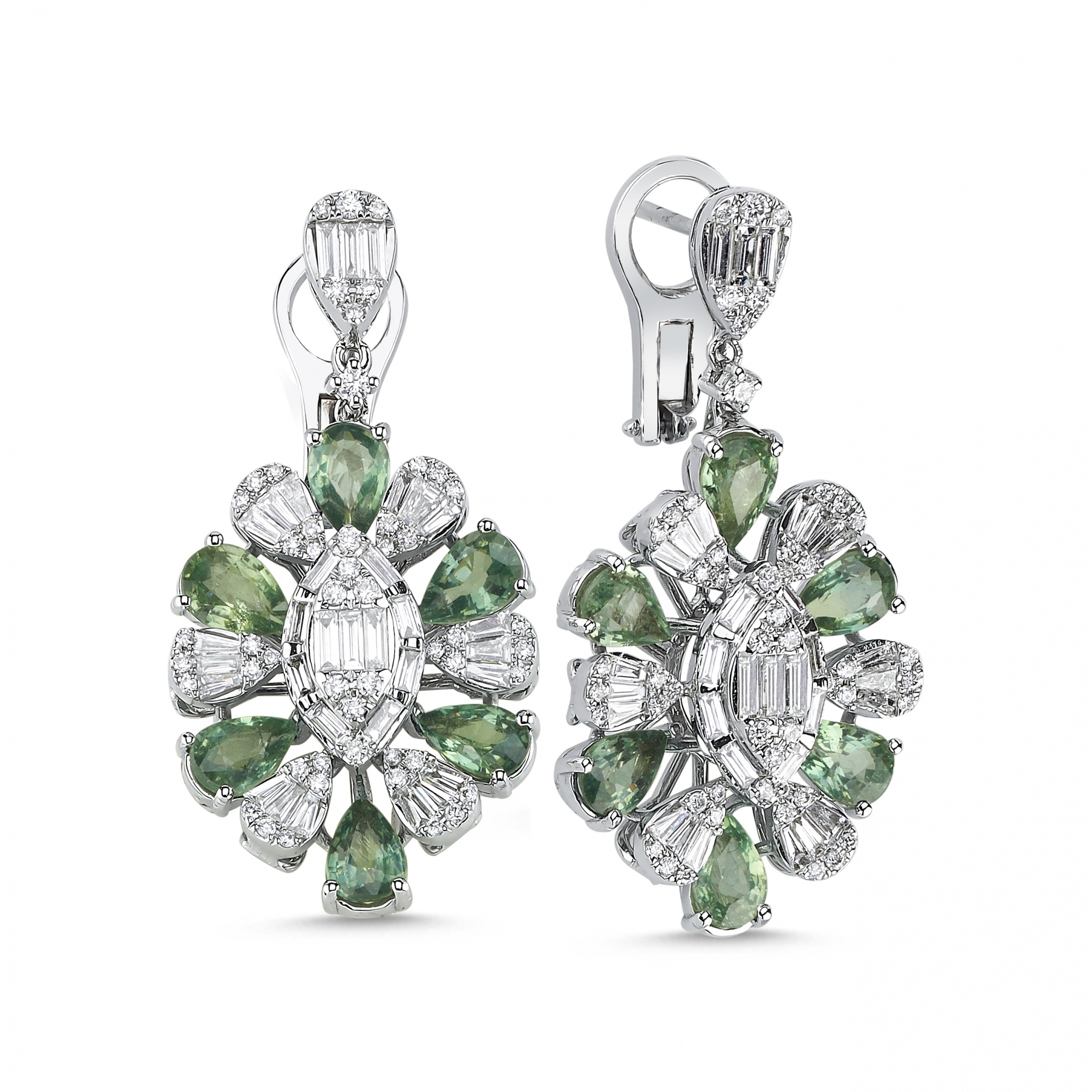 7.34 Karat Safir Pırlanta Küpe