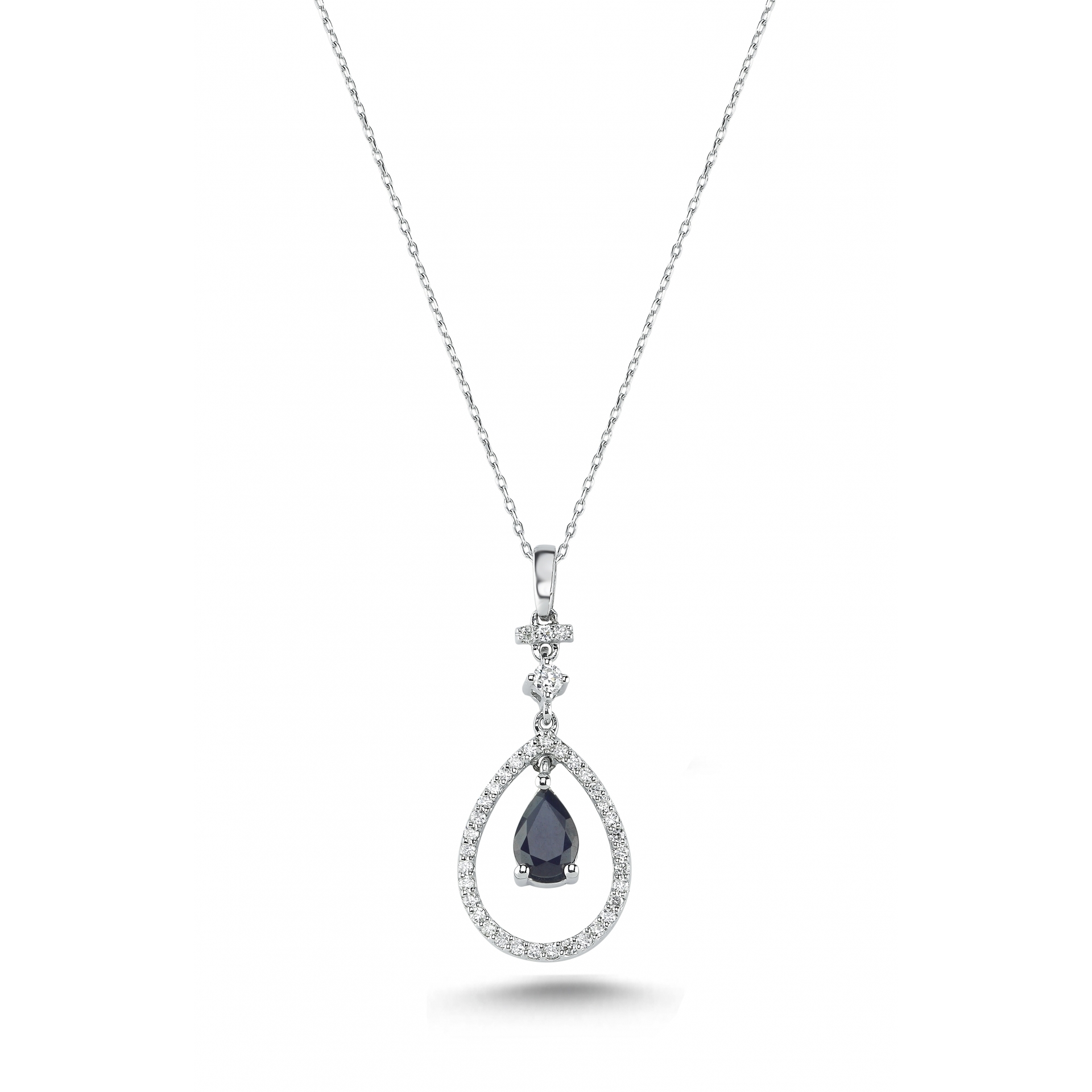 1.04 Karat Safir Pırlanta Kolye