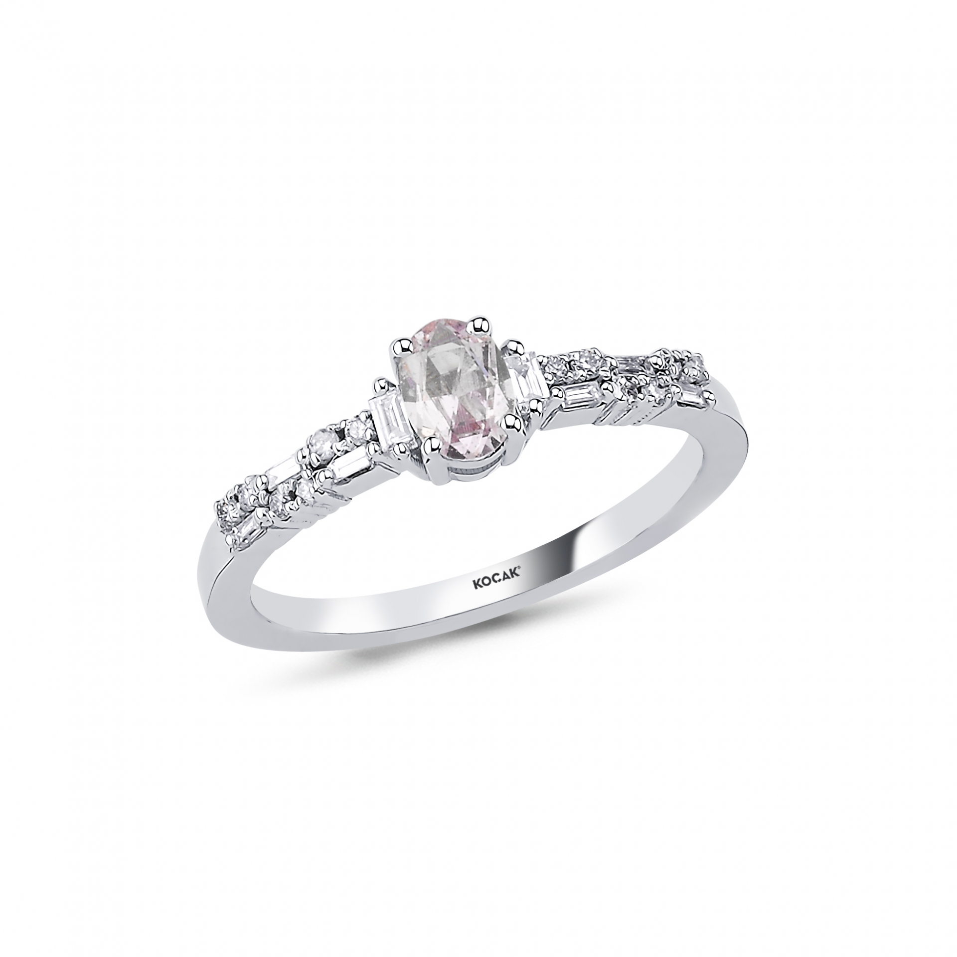 0.18 Karat Pembe Safir Pırlanta yüzük