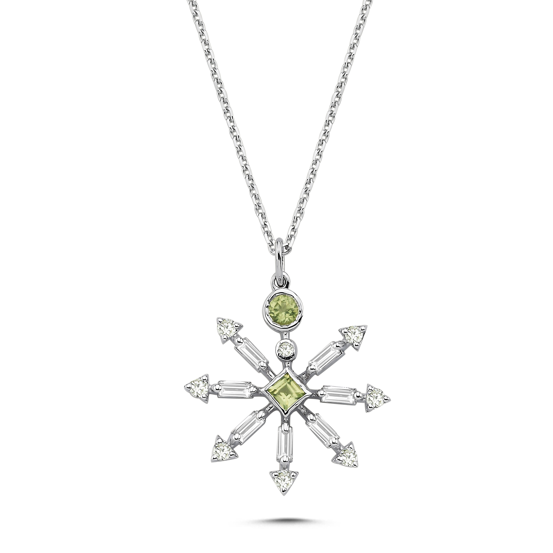 0.69 Karat Peridot Pırlanta Kolye