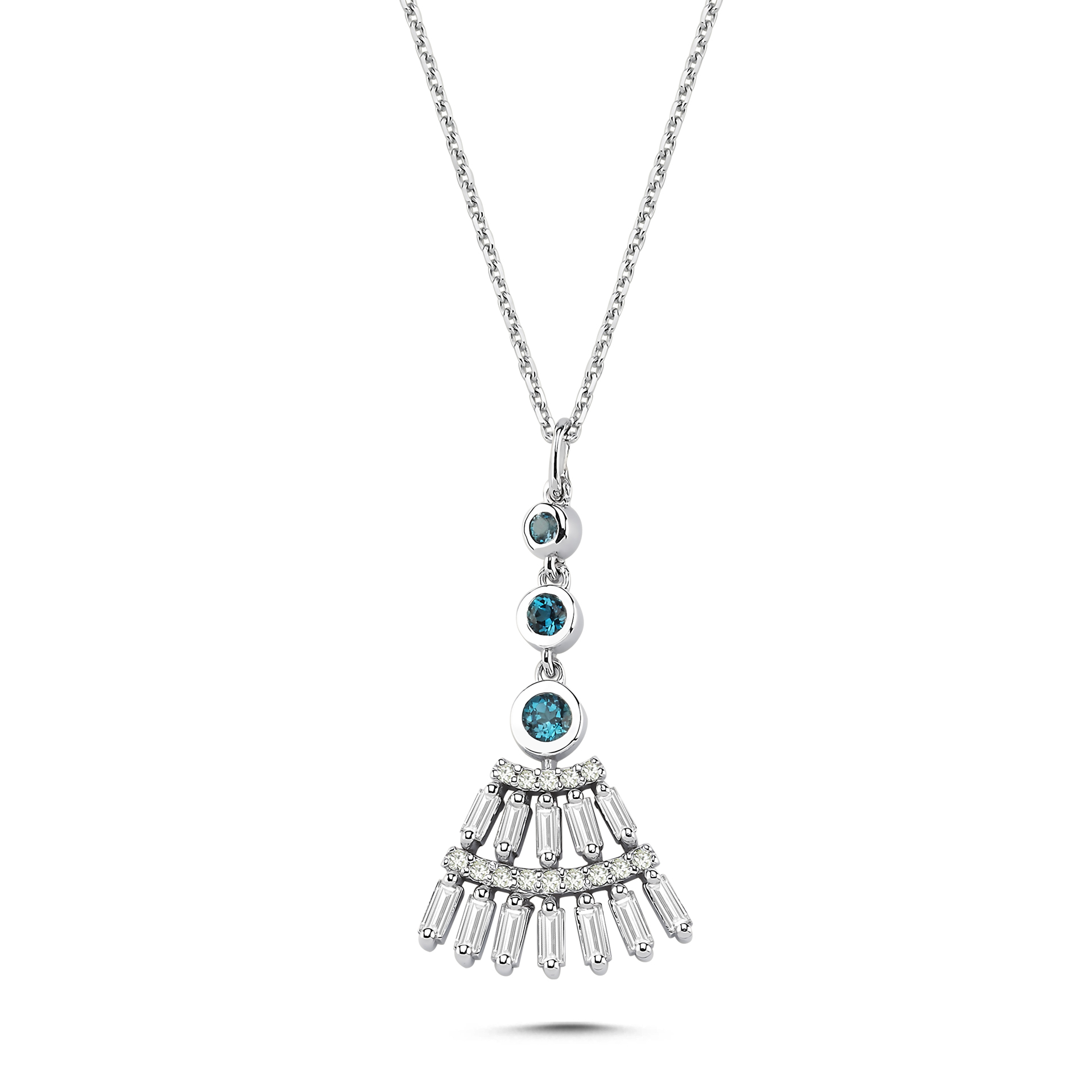 0.57 Karat London Topaz Pırlanta Kolye