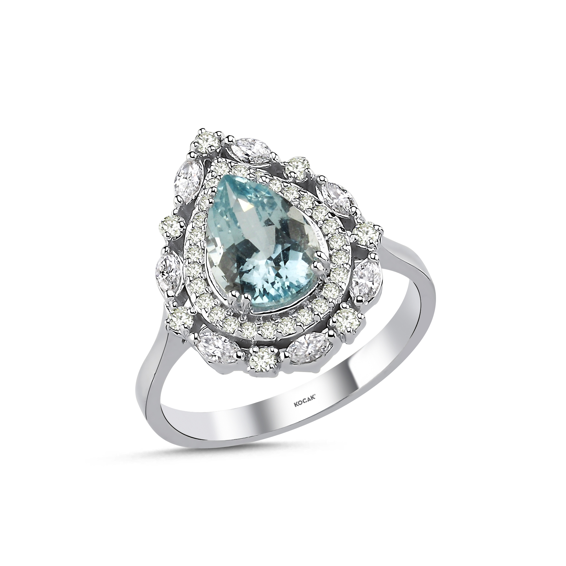 1.98 Karat Aqua Marin Pırlanta Yüzük