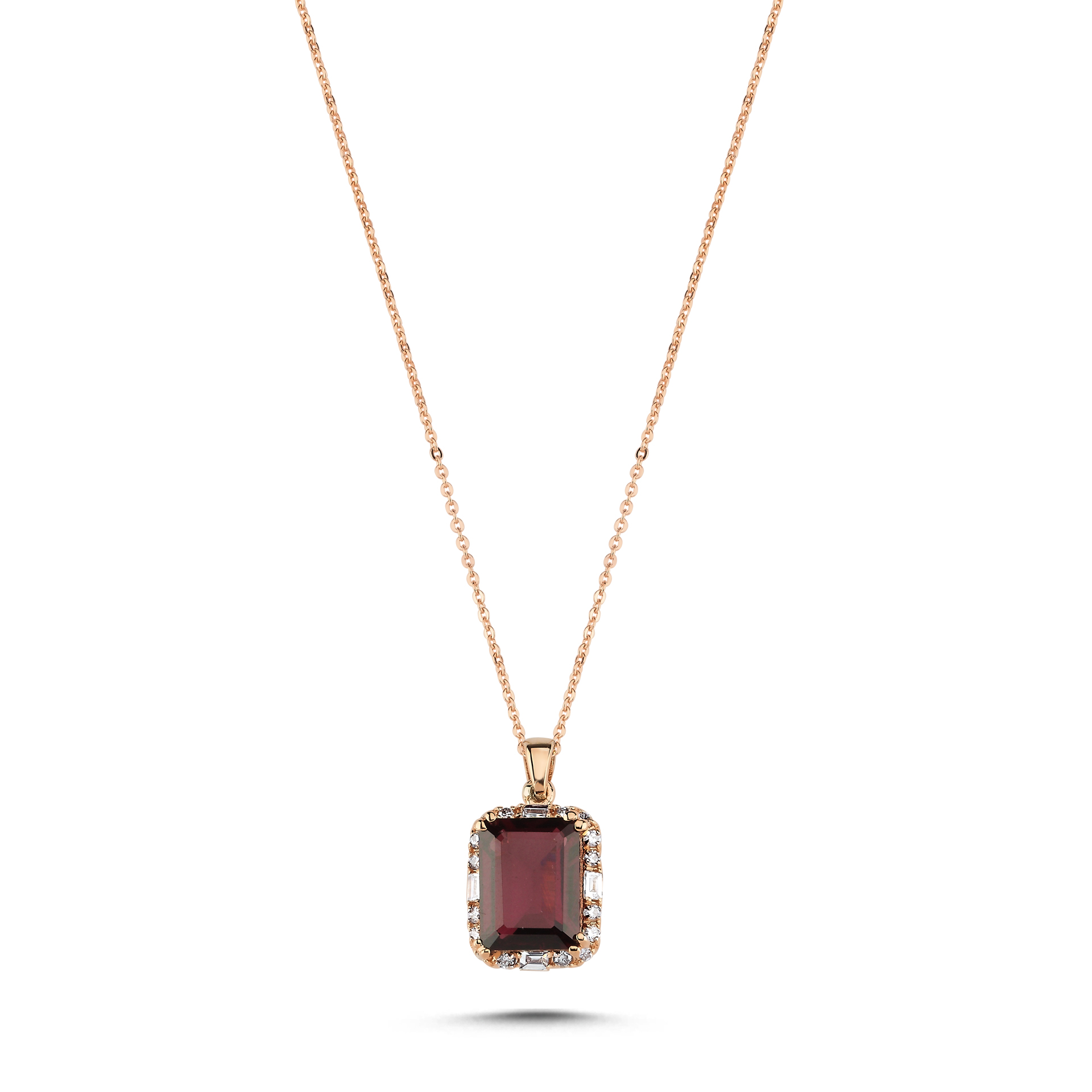 2.04 Karat Rhodolite Pırlanta Kolye