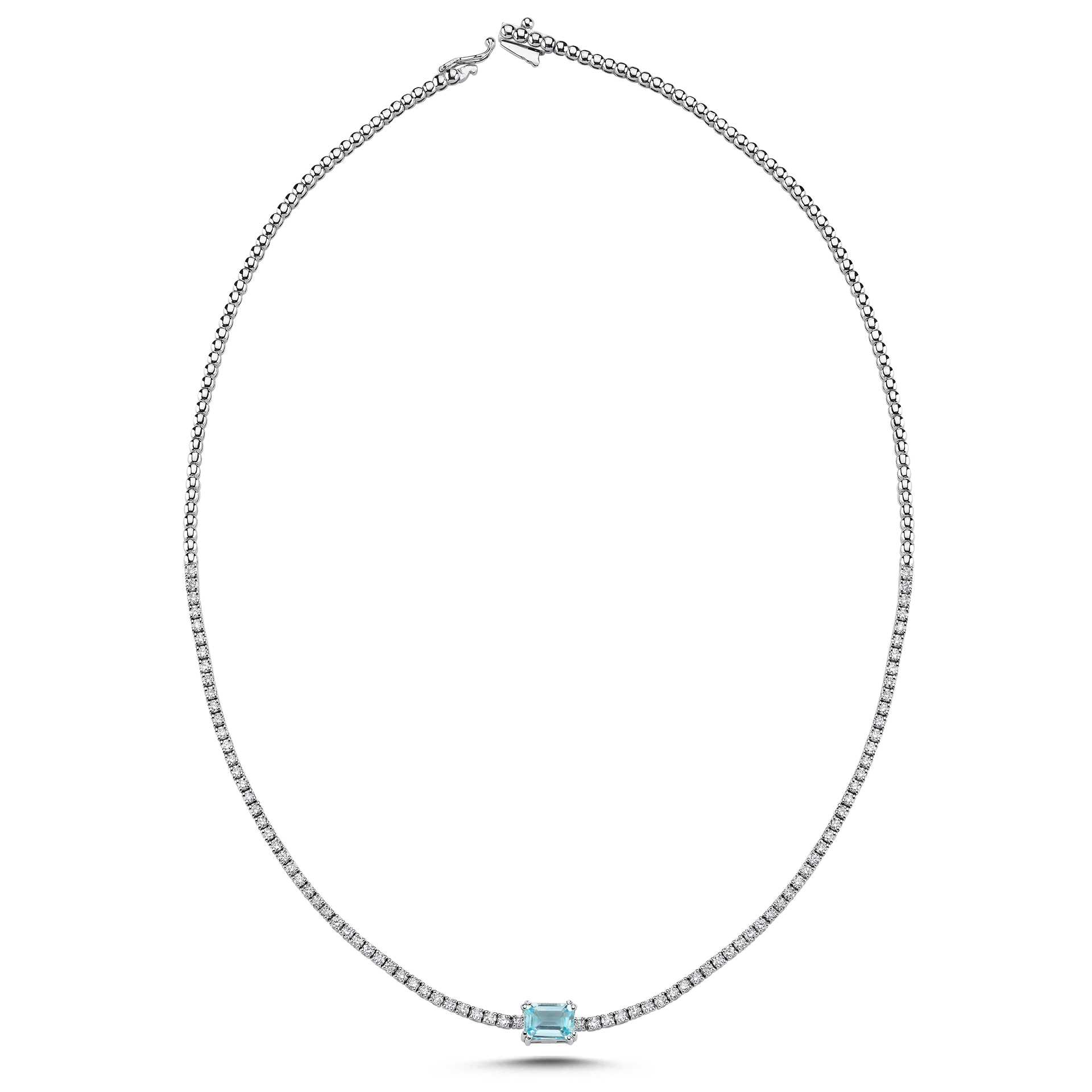 4.69 Karat Swiss Topaz  Su yolu Pırlanta Gerdanlık