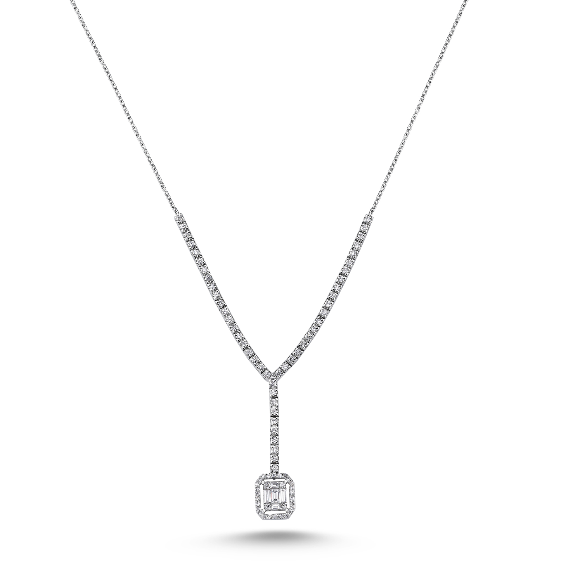 0.92 Karat Pırlanta Baget Kolye