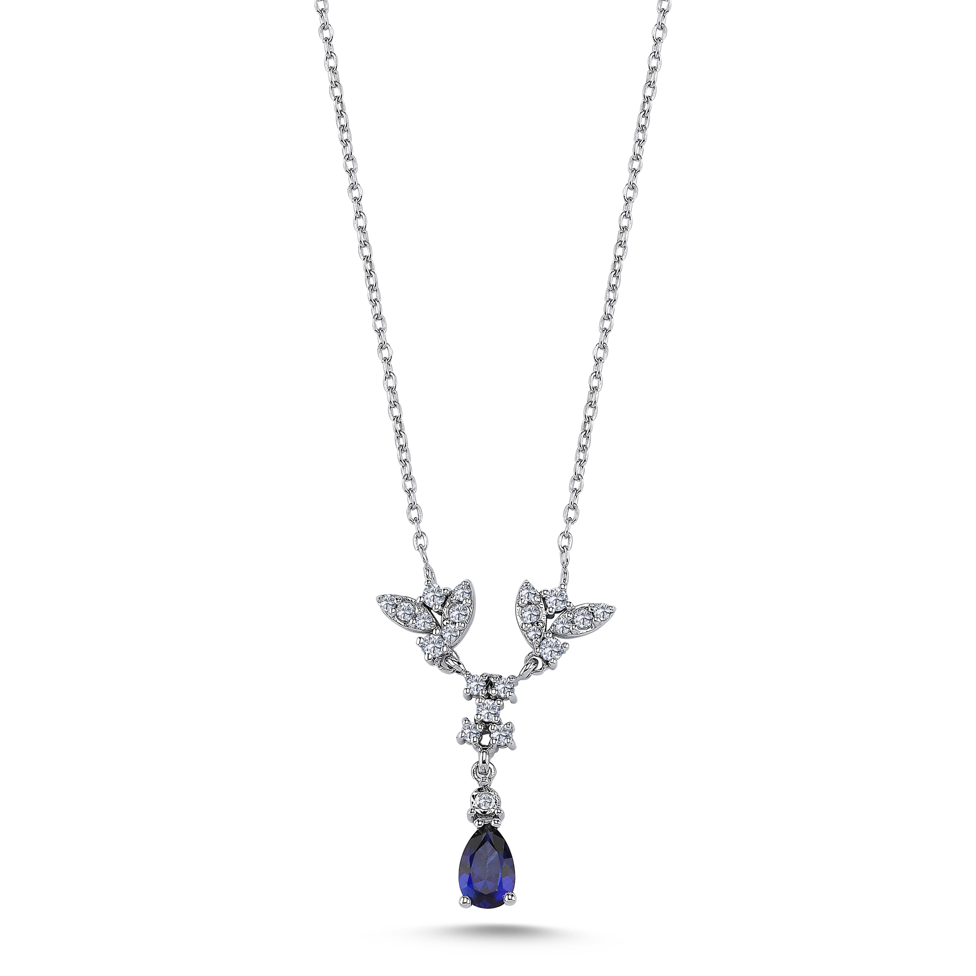 0.81 Karat Safir Pırlanta Kolye