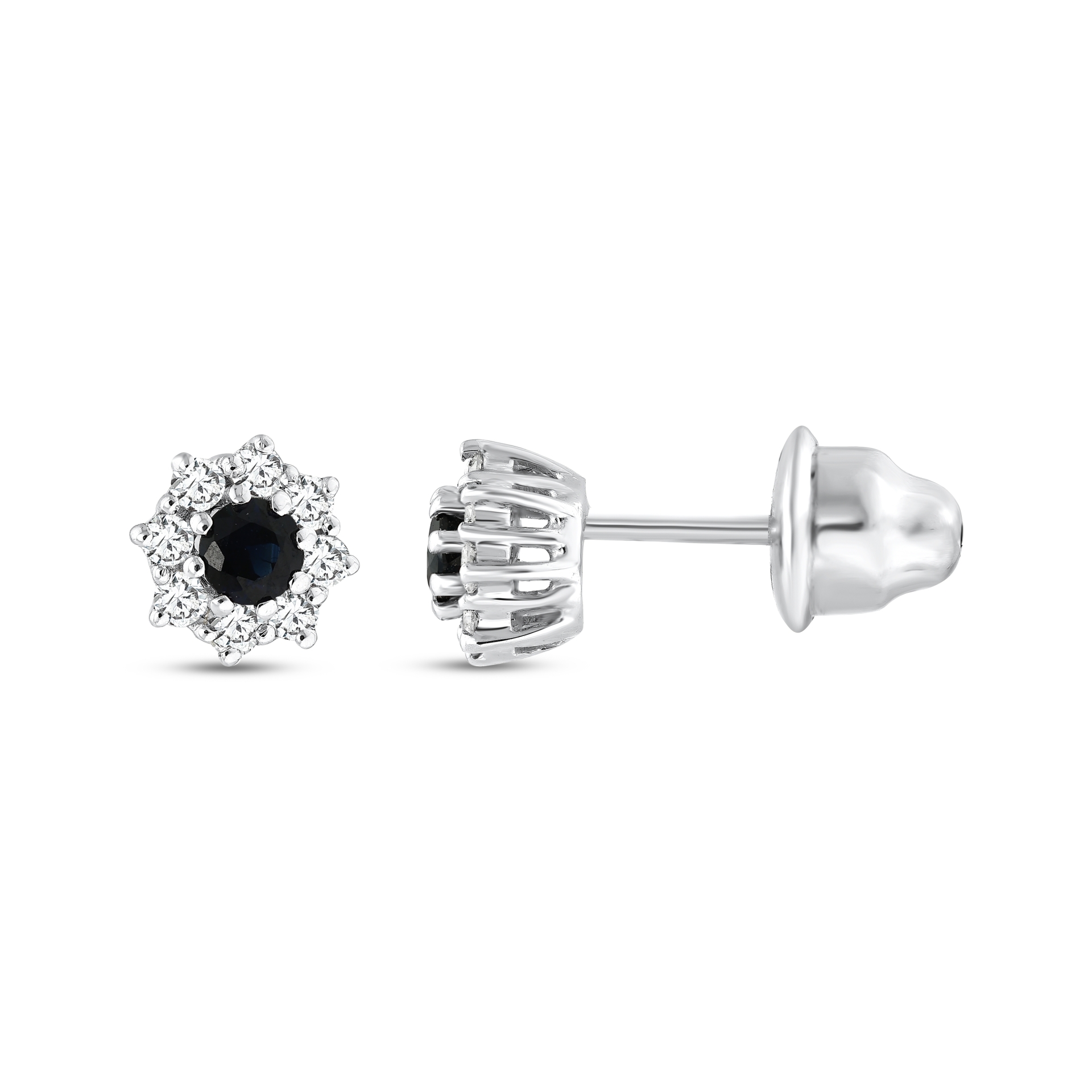0.53 Karat Pırlanta Safir Küpe