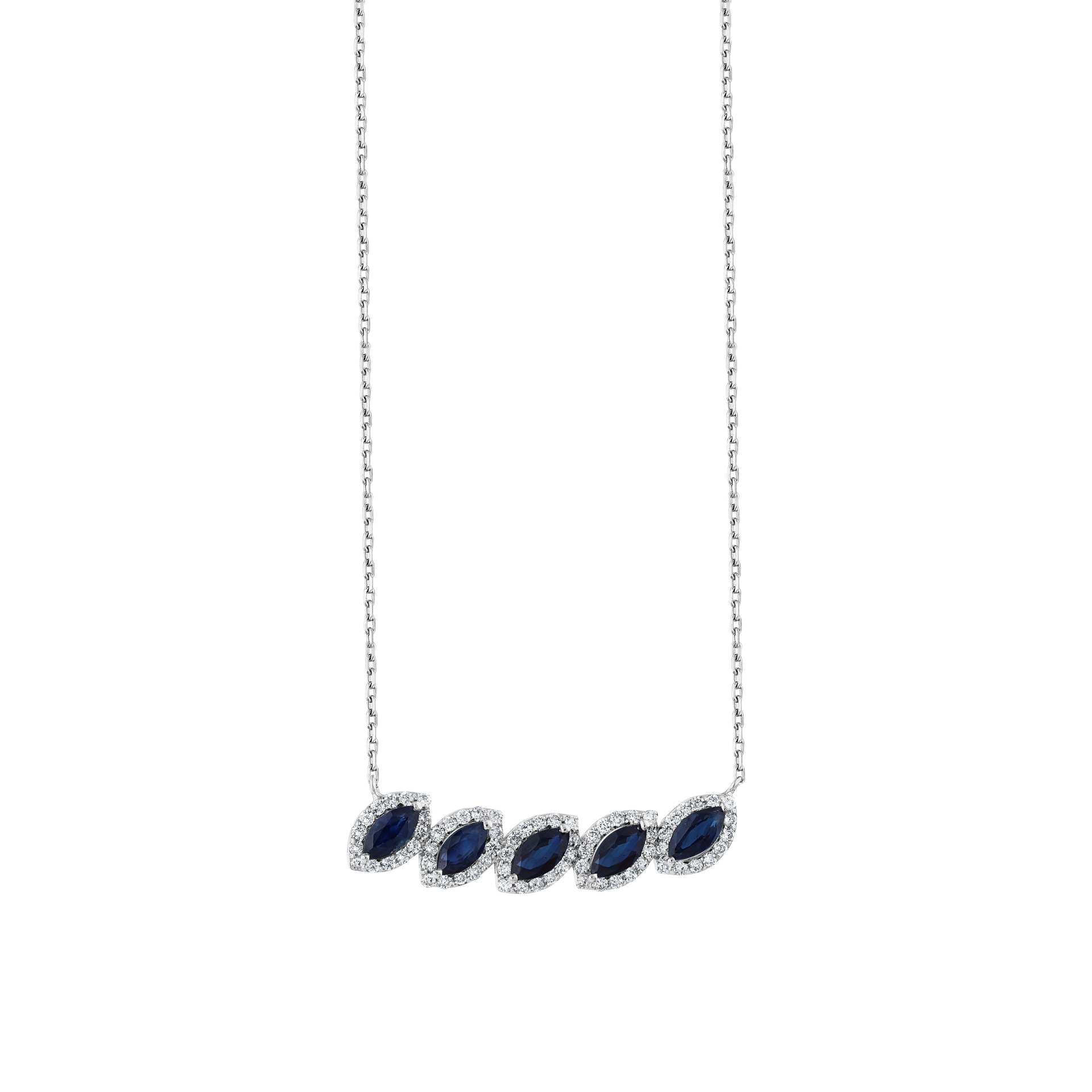 1.59 Karat Pırlanta Safir Kolye