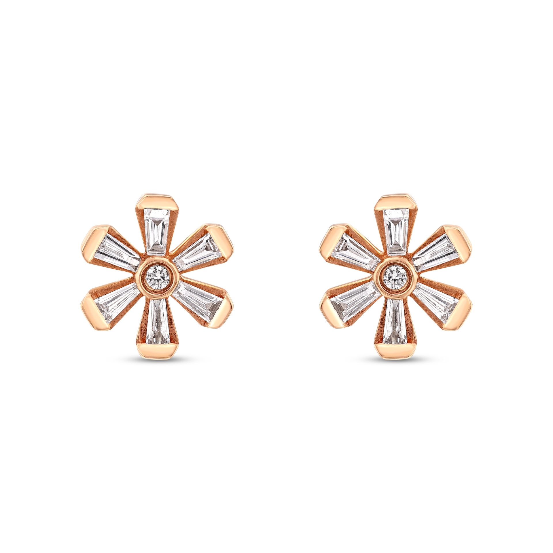 0.80 Karat Flower Pırlanta Küpe