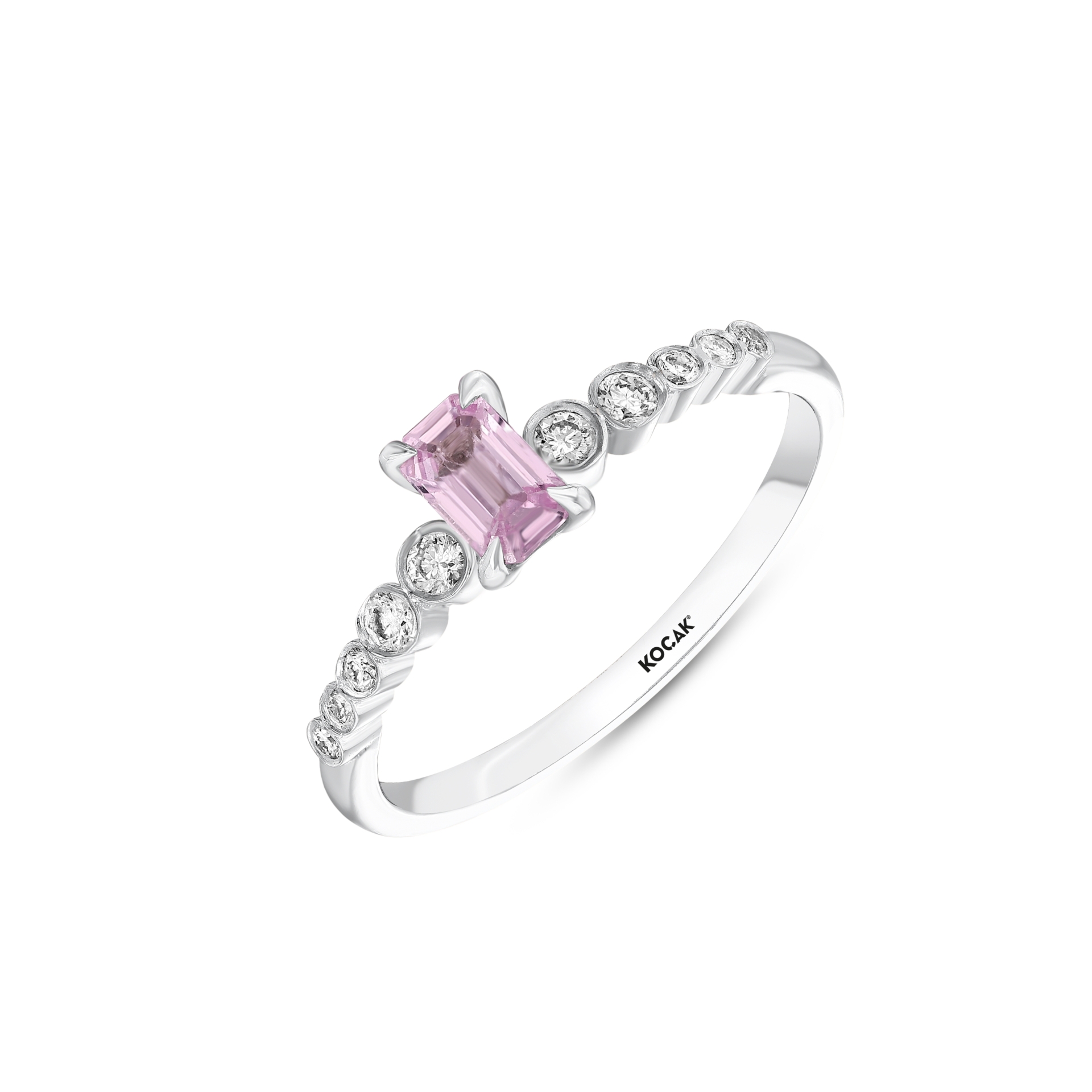 0.46 Karat Pembe Taşlı Pırlanta Yüzük
