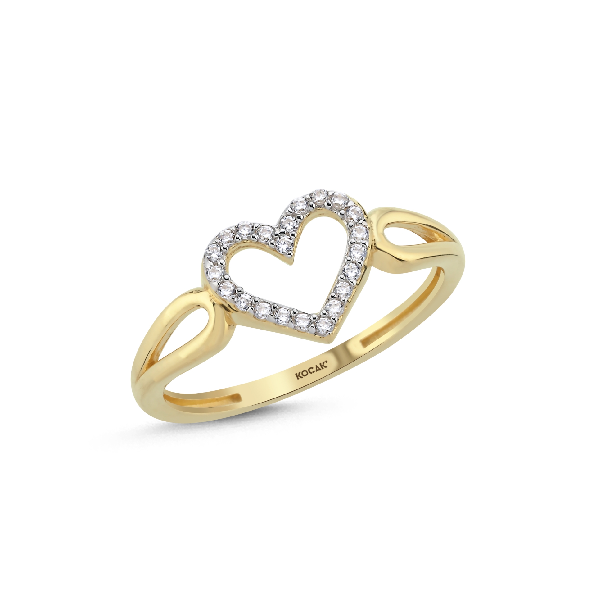 14 Ayar Taşlı Love Shine Tasarım Altın Yüzük
